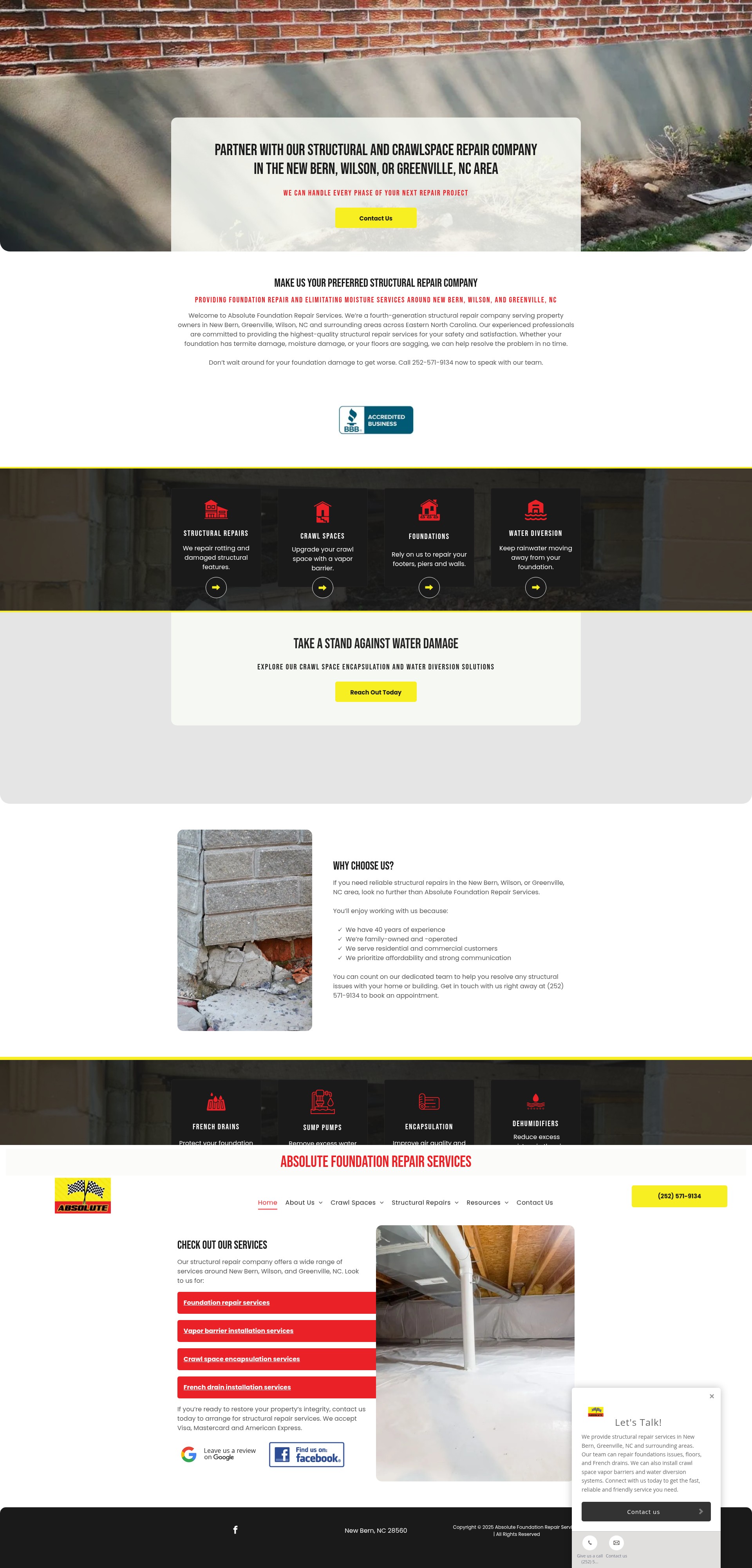 Screenshot of absolutefoundationrepairservices.com