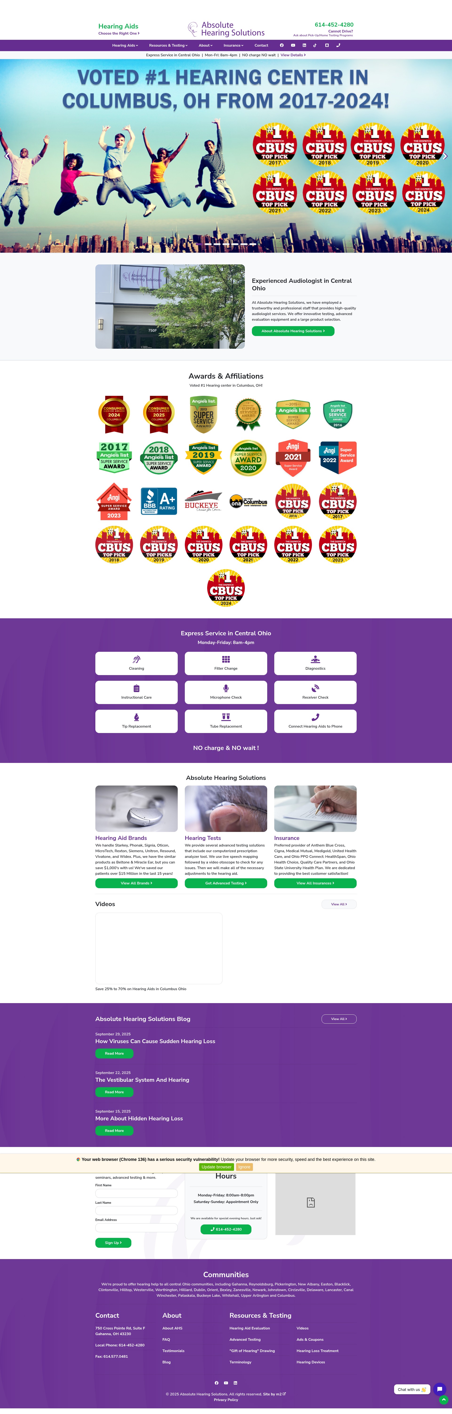 Screenshot of absolutehearingsolutions.com