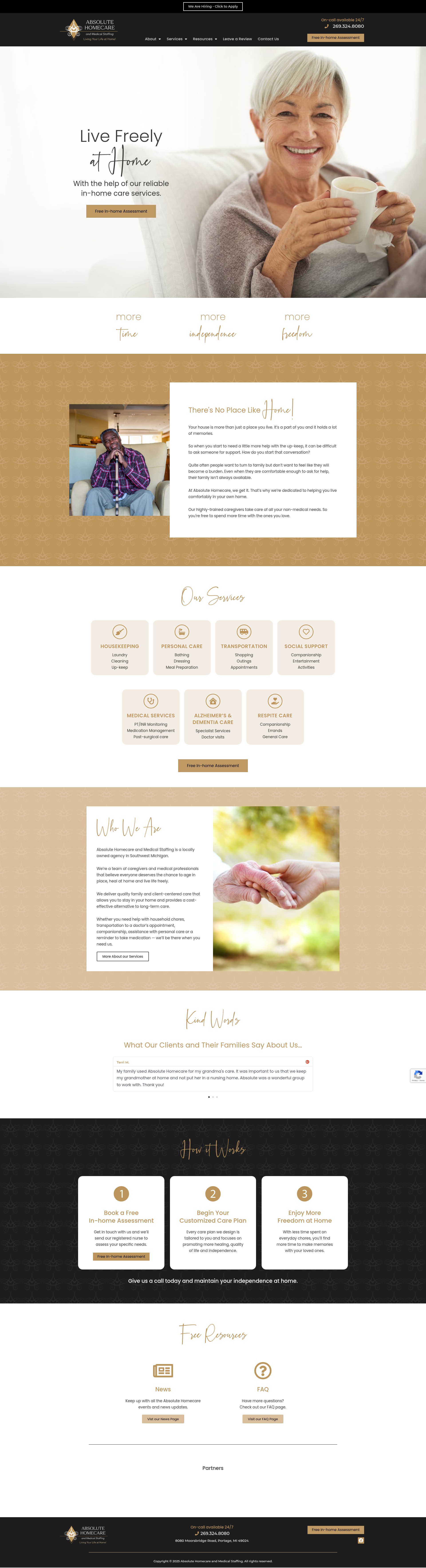 Screenshot of absolutehomecare.info