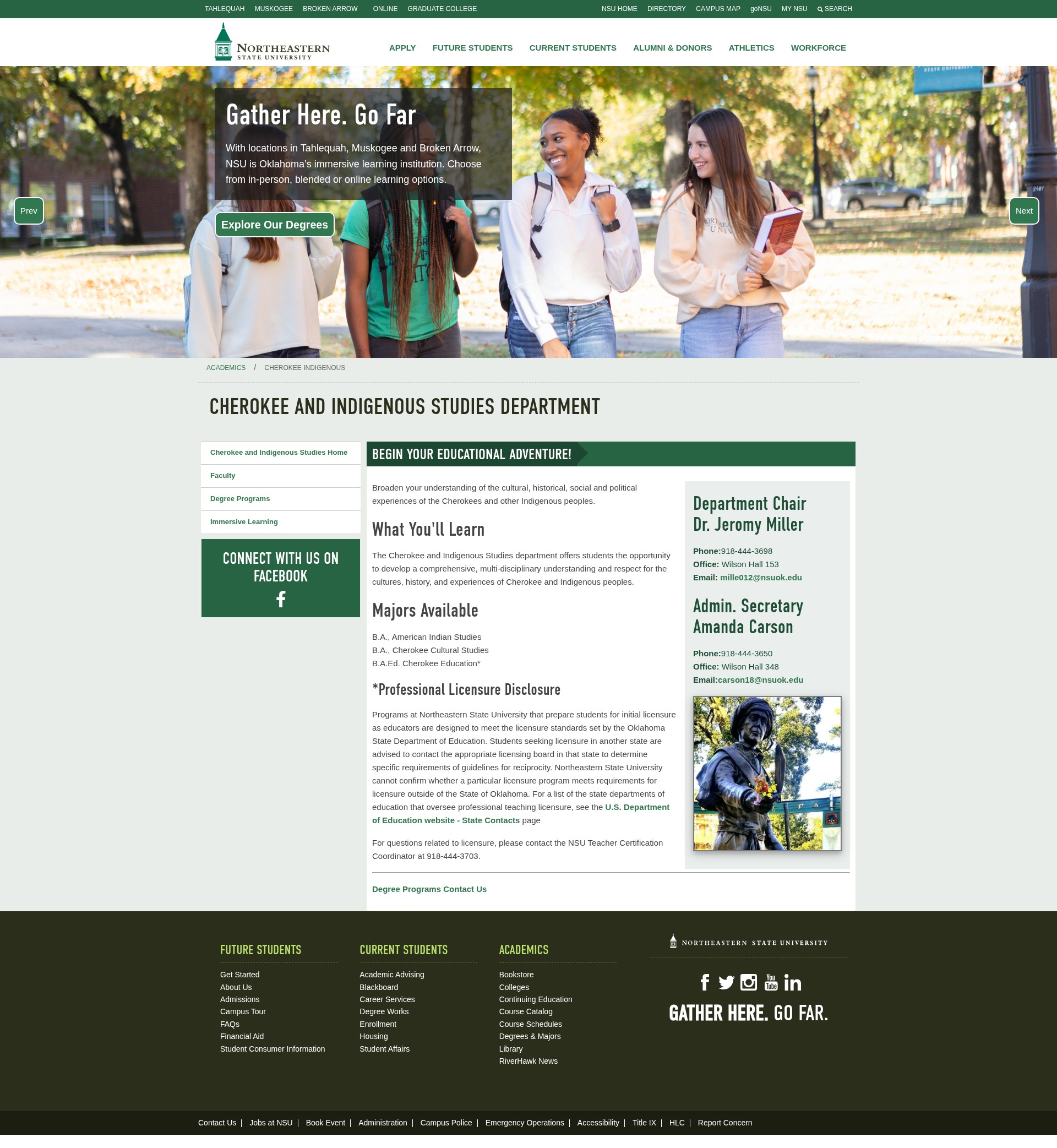 Screenshot of academics.nsuok.edu