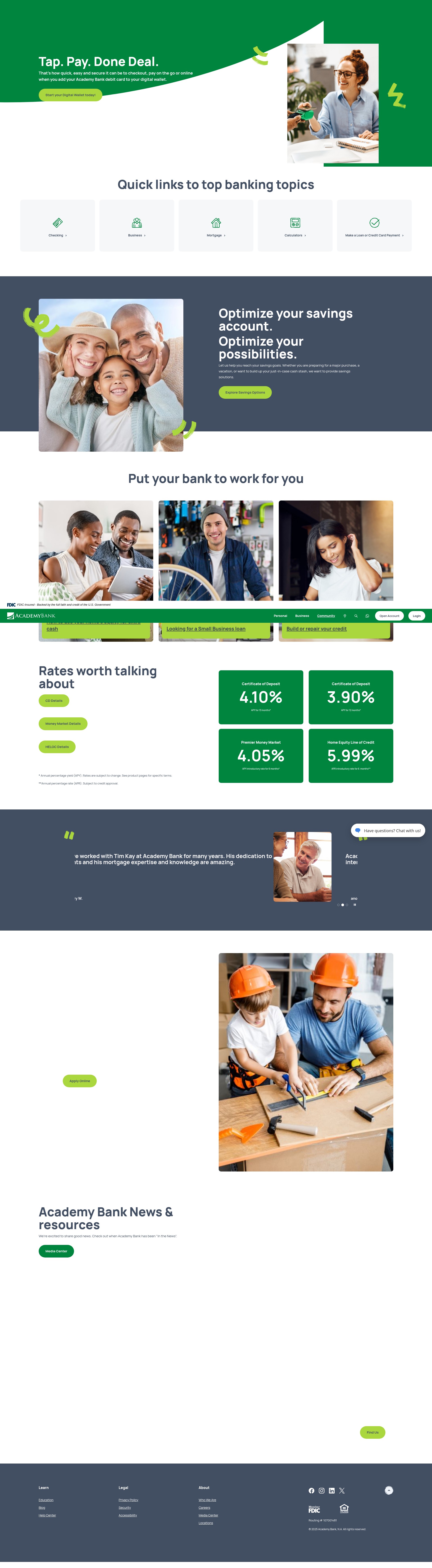 Screenshot of academybank.com