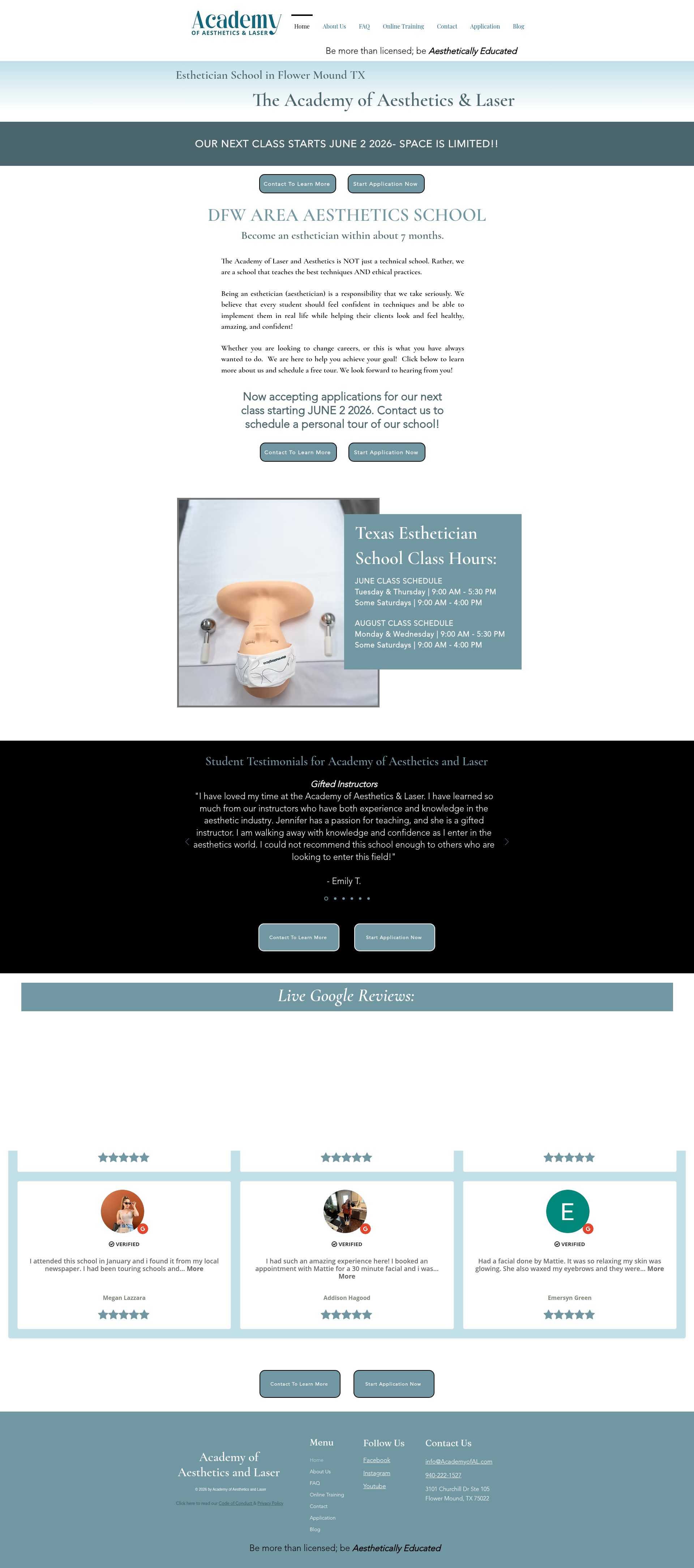 Screenshot of academyofaestheticsandlaser.com