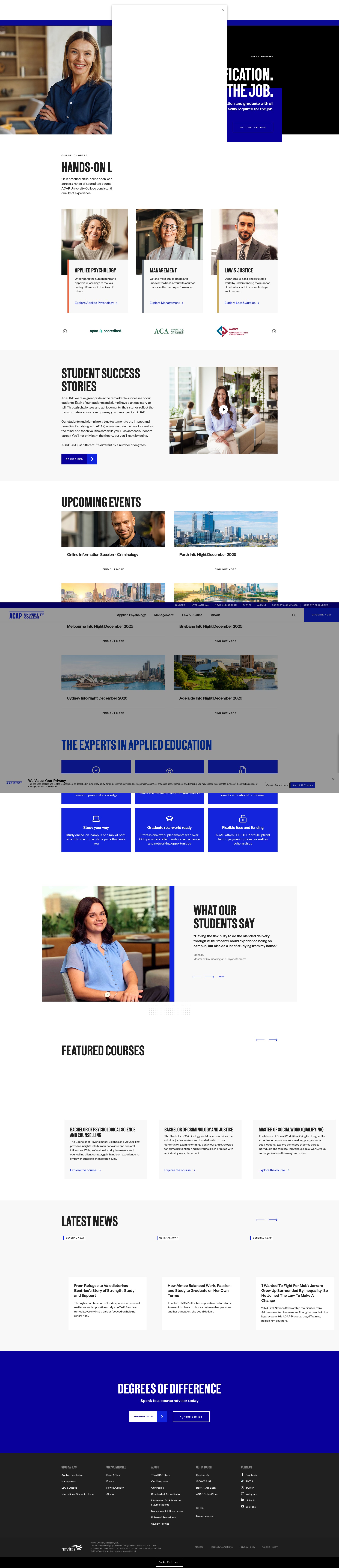 Screenshot of acap.edu.au