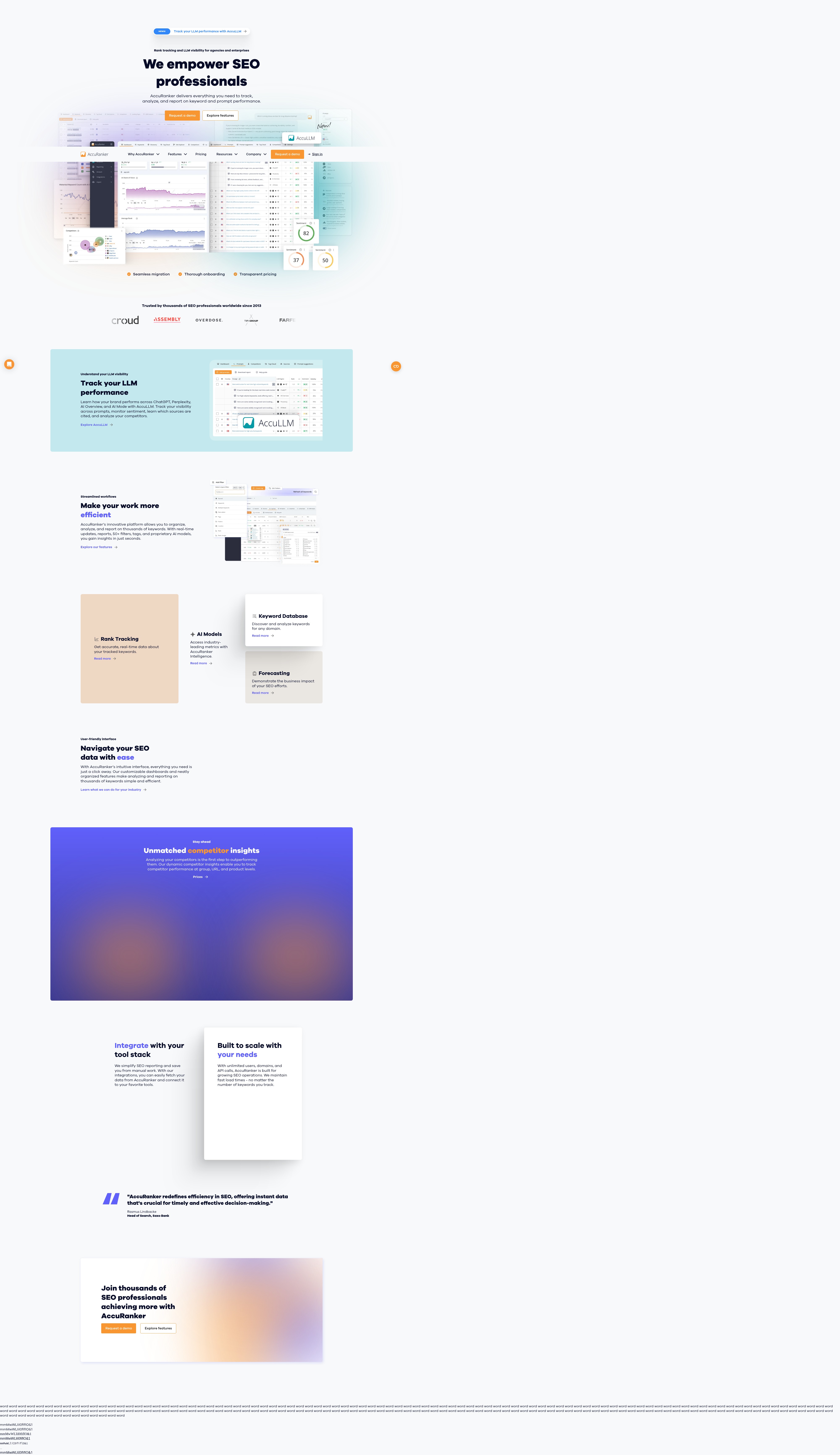 Screenshot of accuranker.com