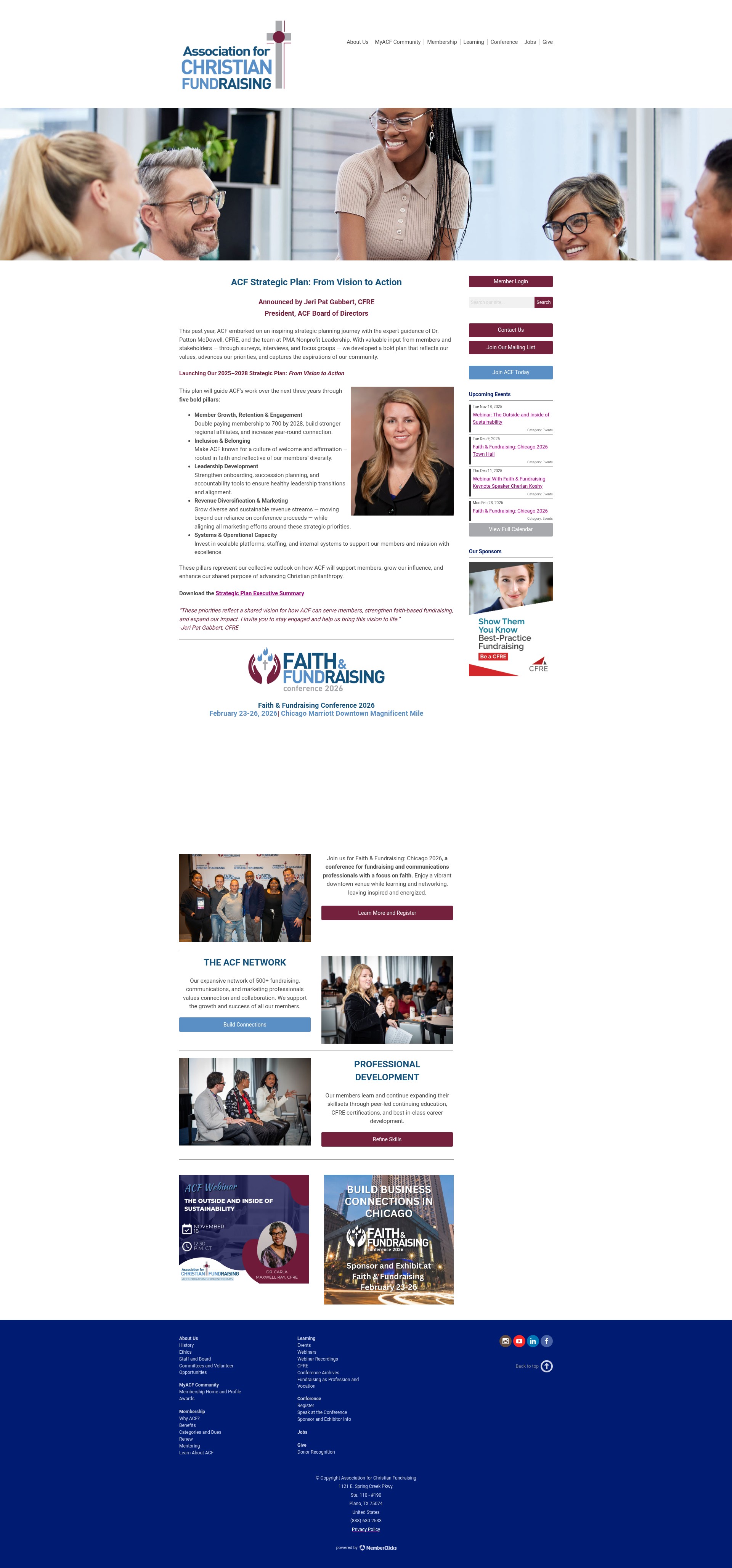 Screenshot of acfundraising.org