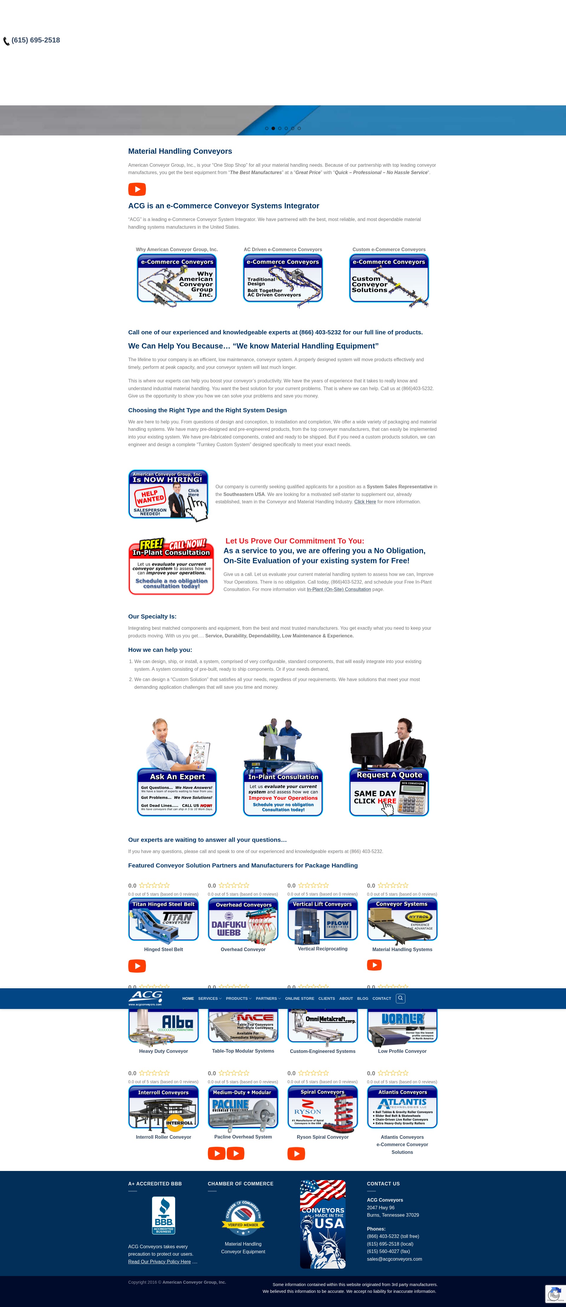 Screenshot of acgconveyors.com