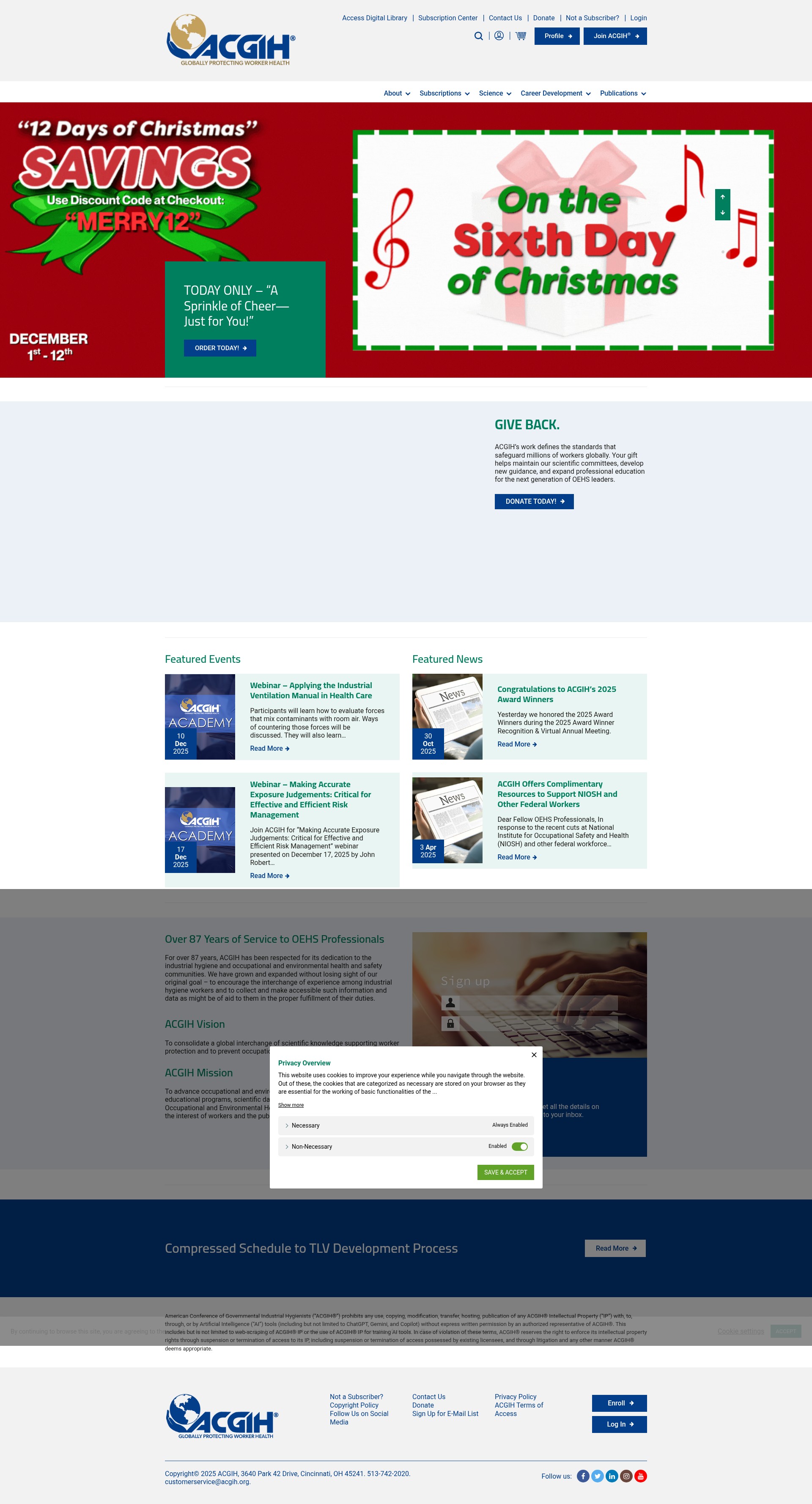 Screenshot of acgih.org