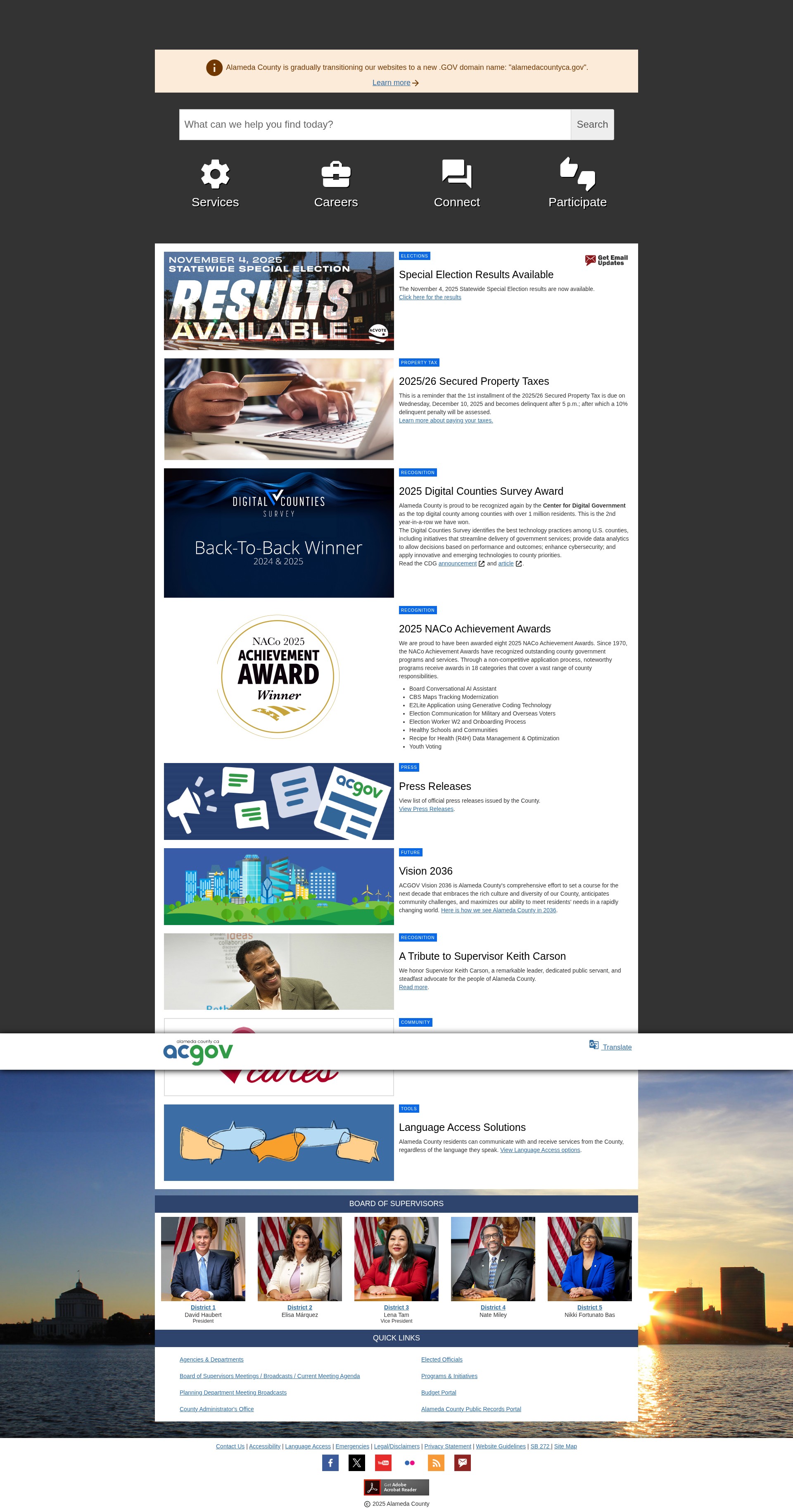 Screenshot of acgov.org