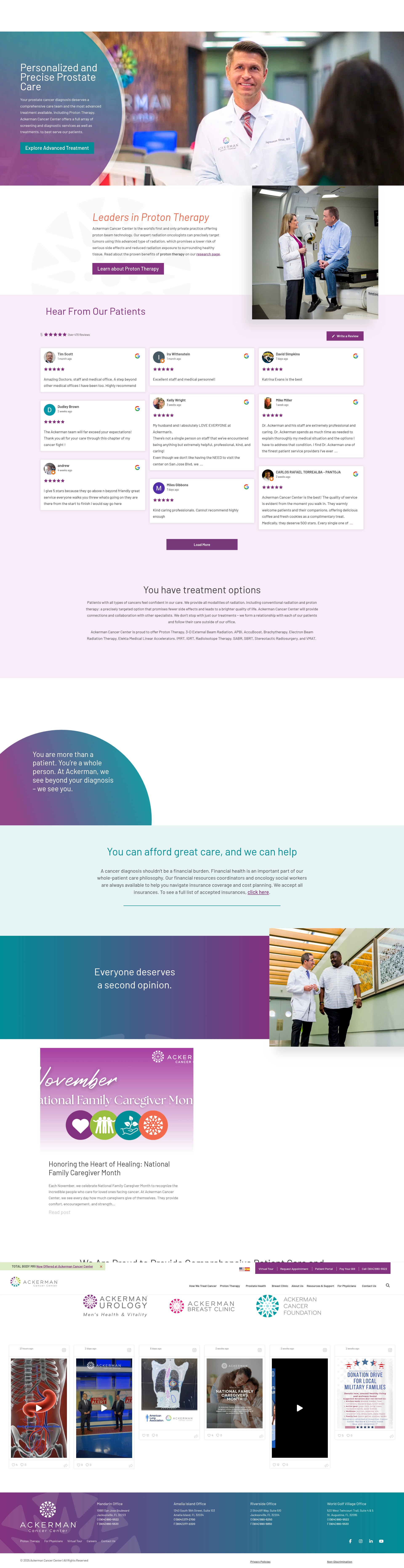 Screenshot of ackermancancercenter.com