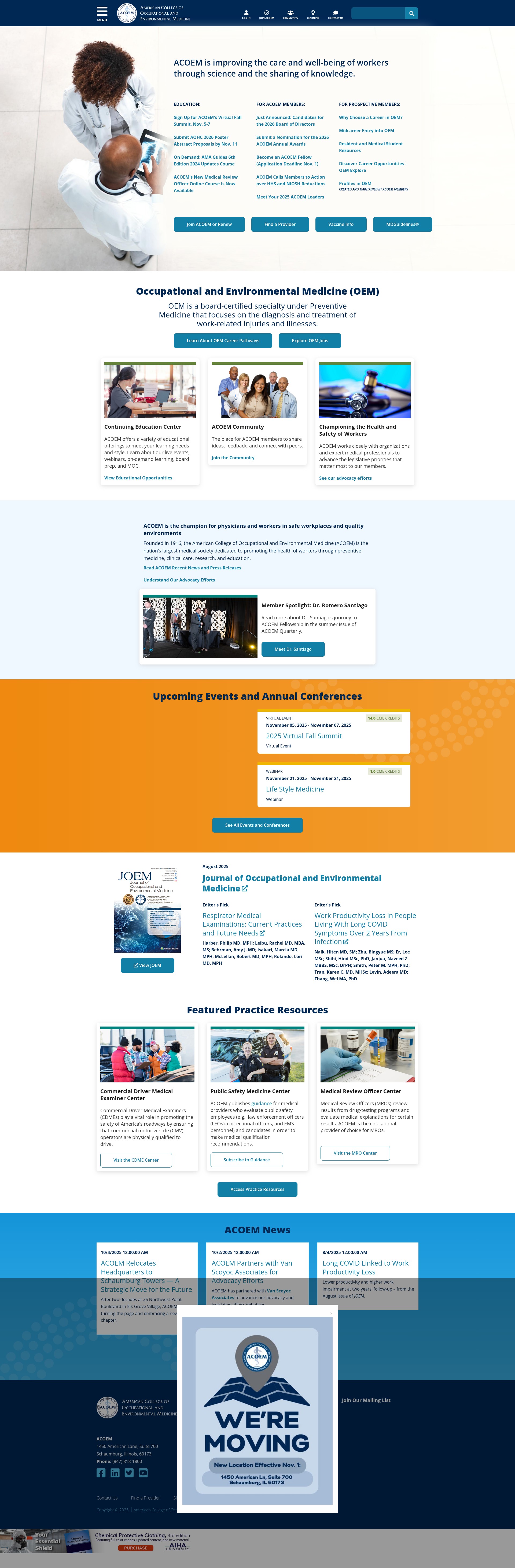 Screenshot of acoem.org