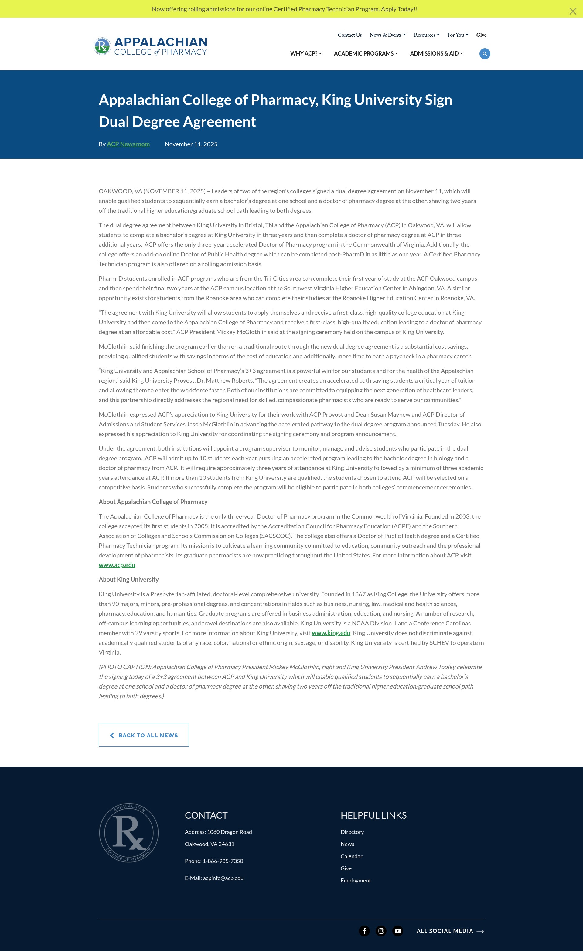Screenshot of acp.edu