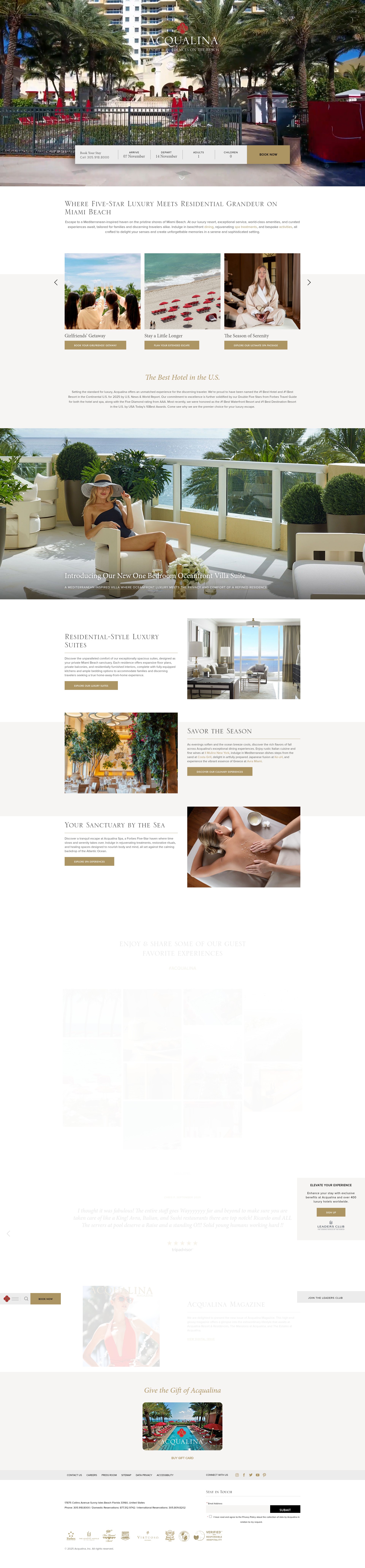 Screenshot of acqualinaresort.com