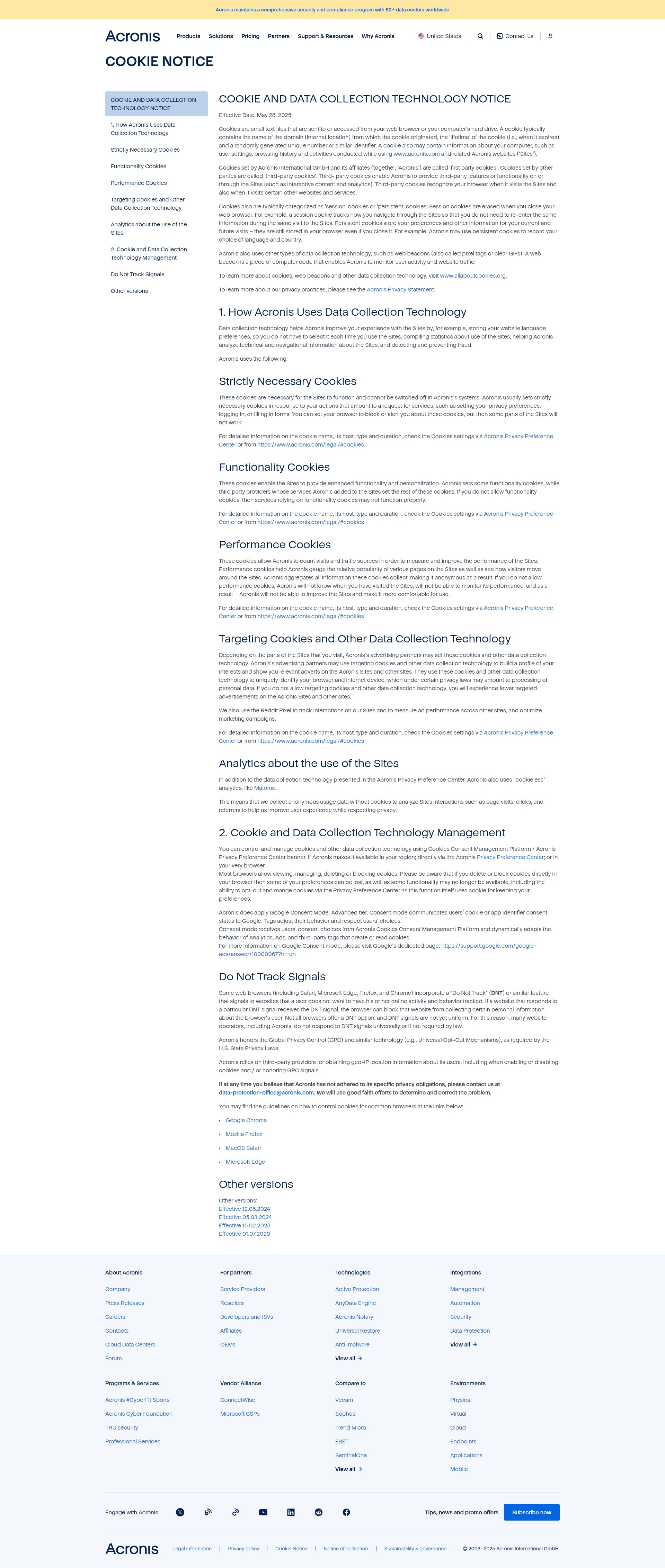 Screenshot of acronis.com