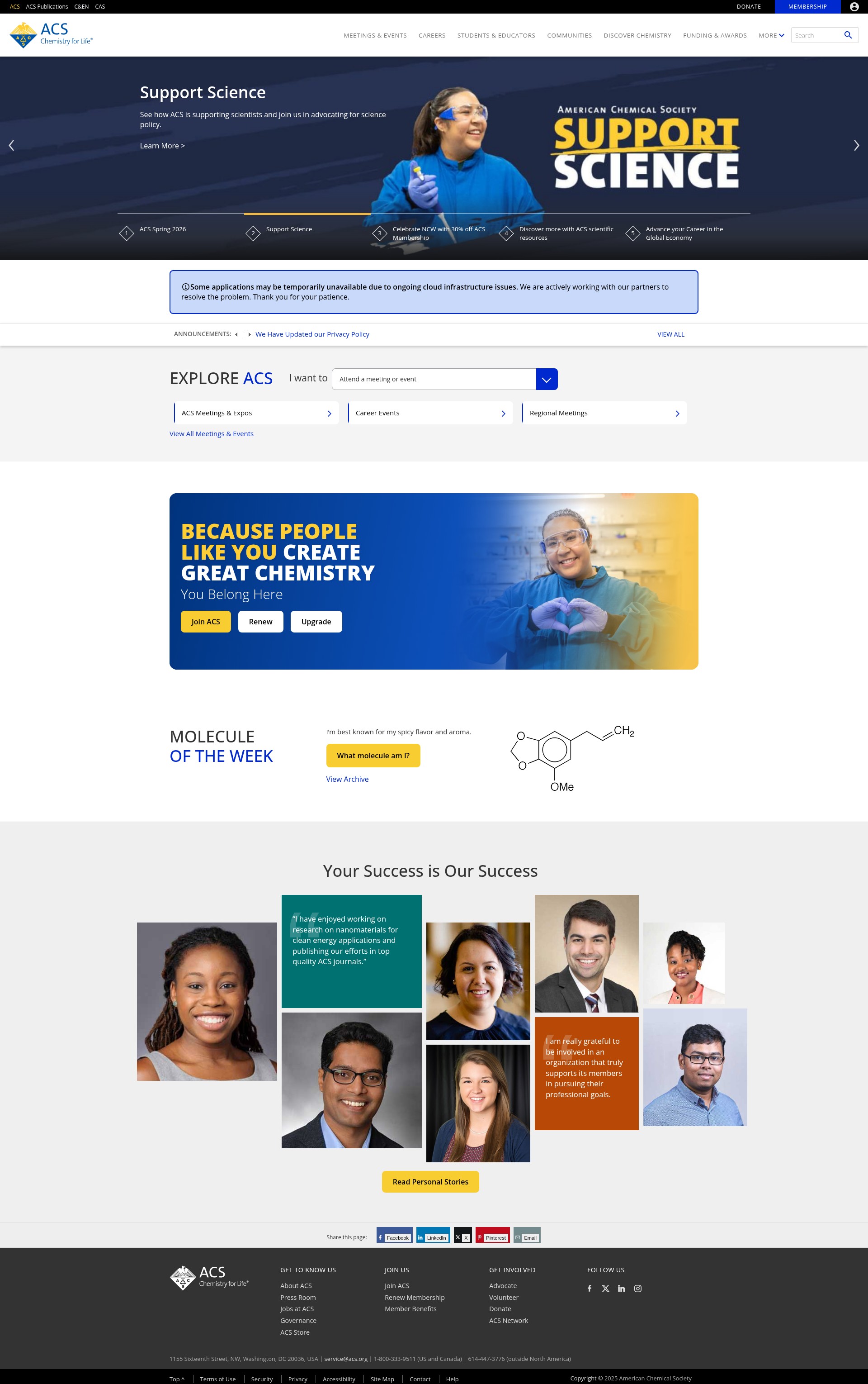 Screenshot of acs.org