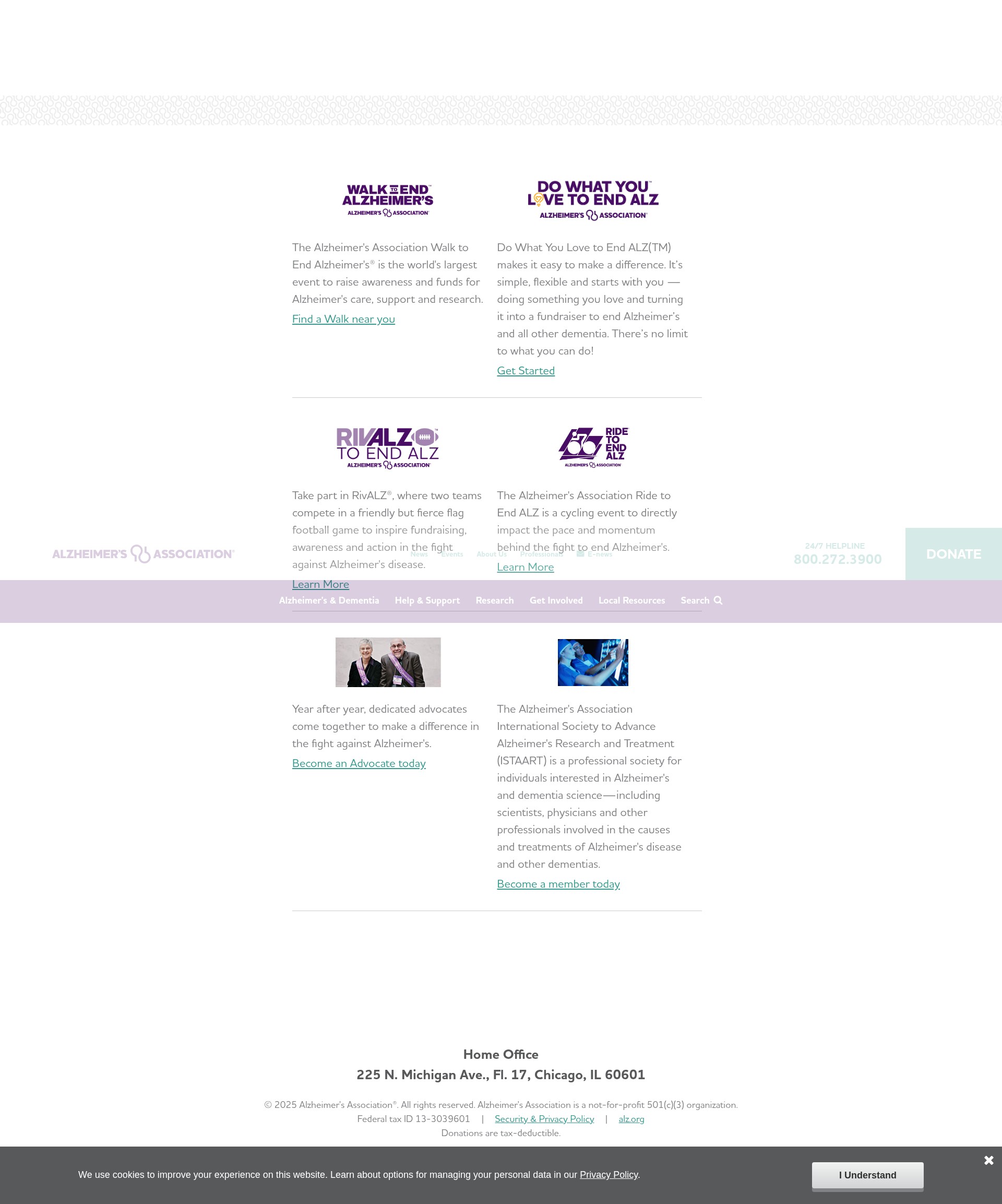 Screenshot of act.alz.org