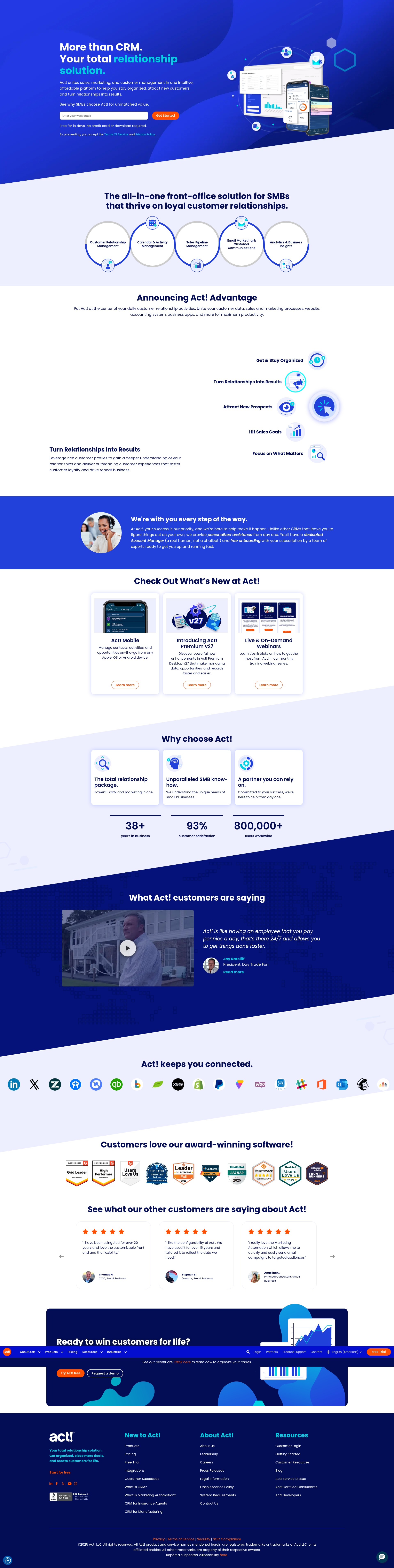 Screenshot of act.com