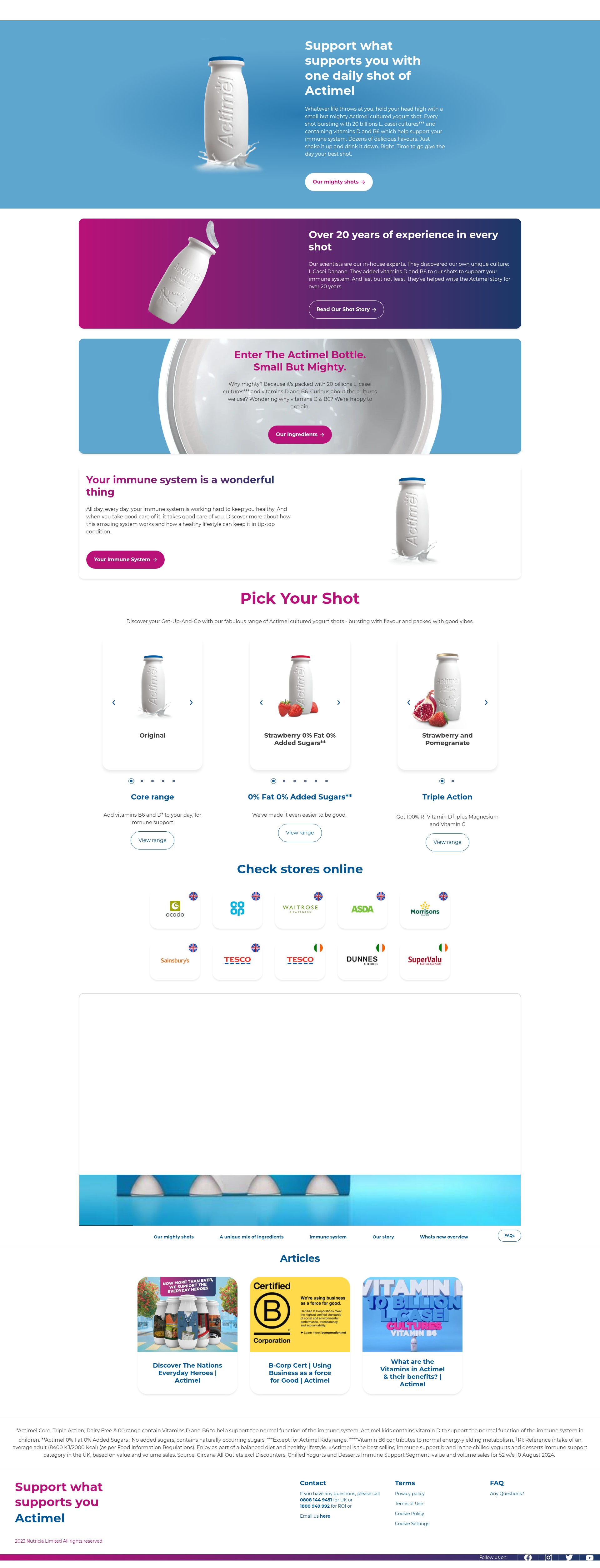 Screenshot of actimel.co.uk