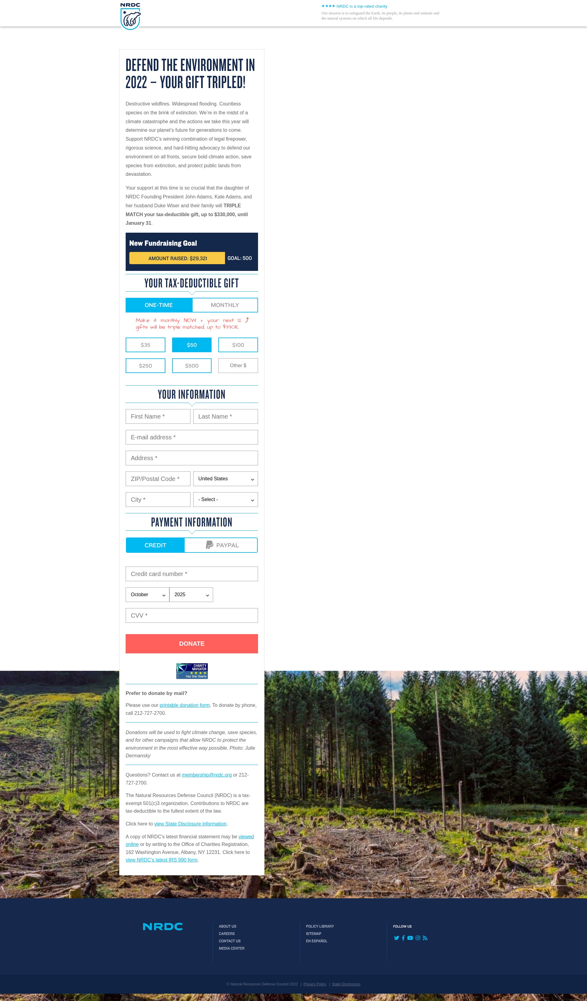 Screenshot of action.nrdc.org