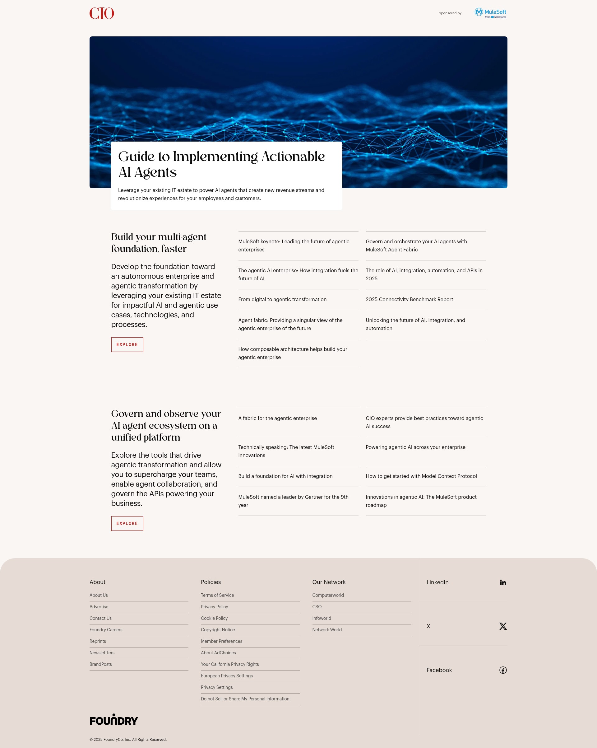 Screenshot of actionable-agents-guide.cio.com