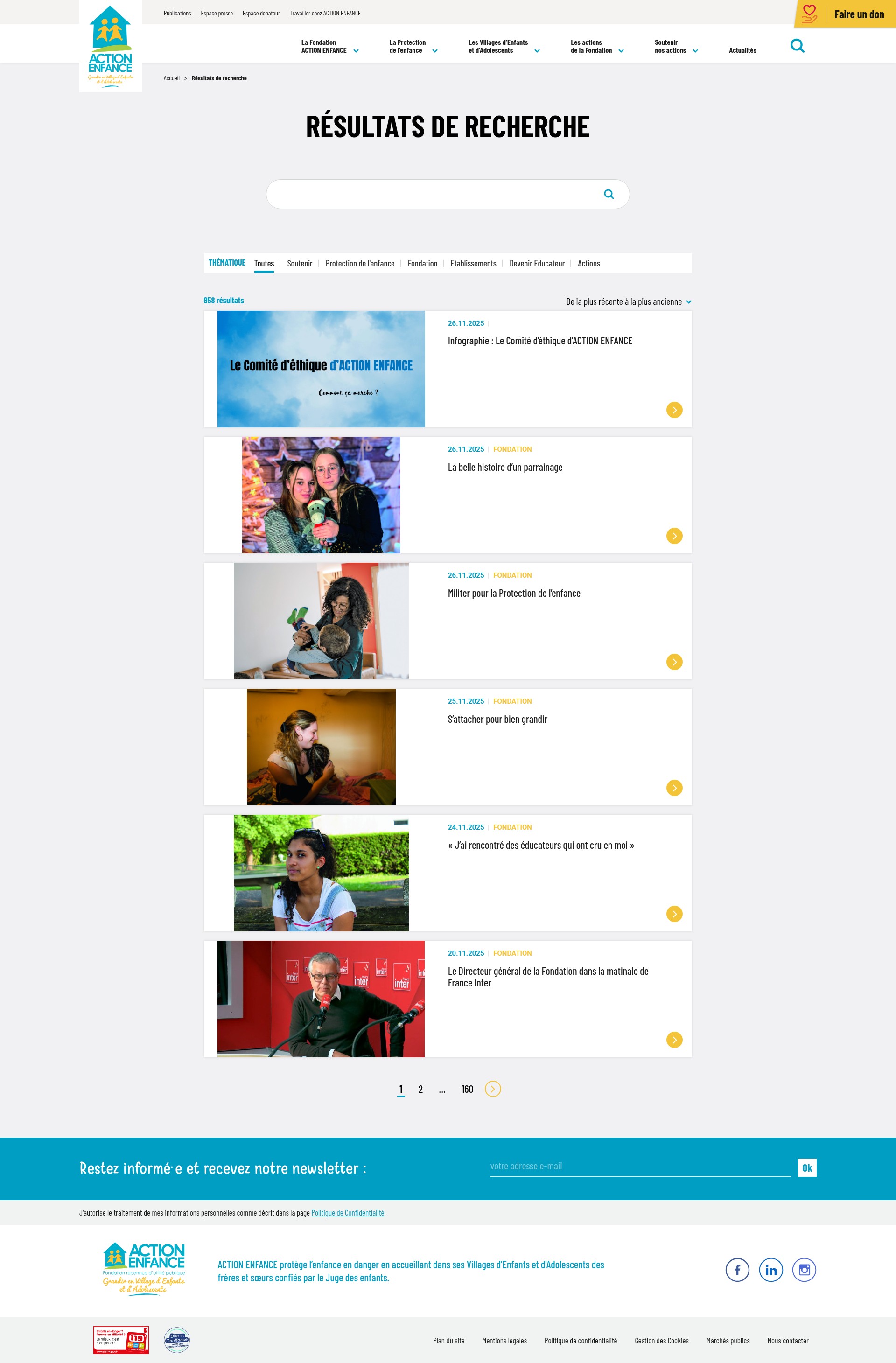Screenshot of actionenfance.org