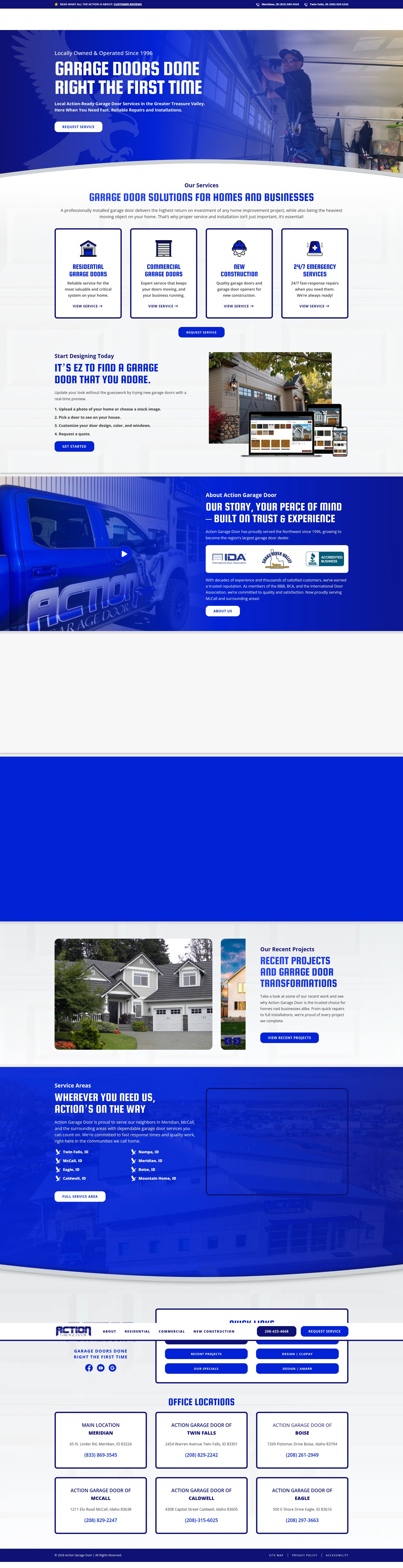 Screenshot of actiongaragedoor.net