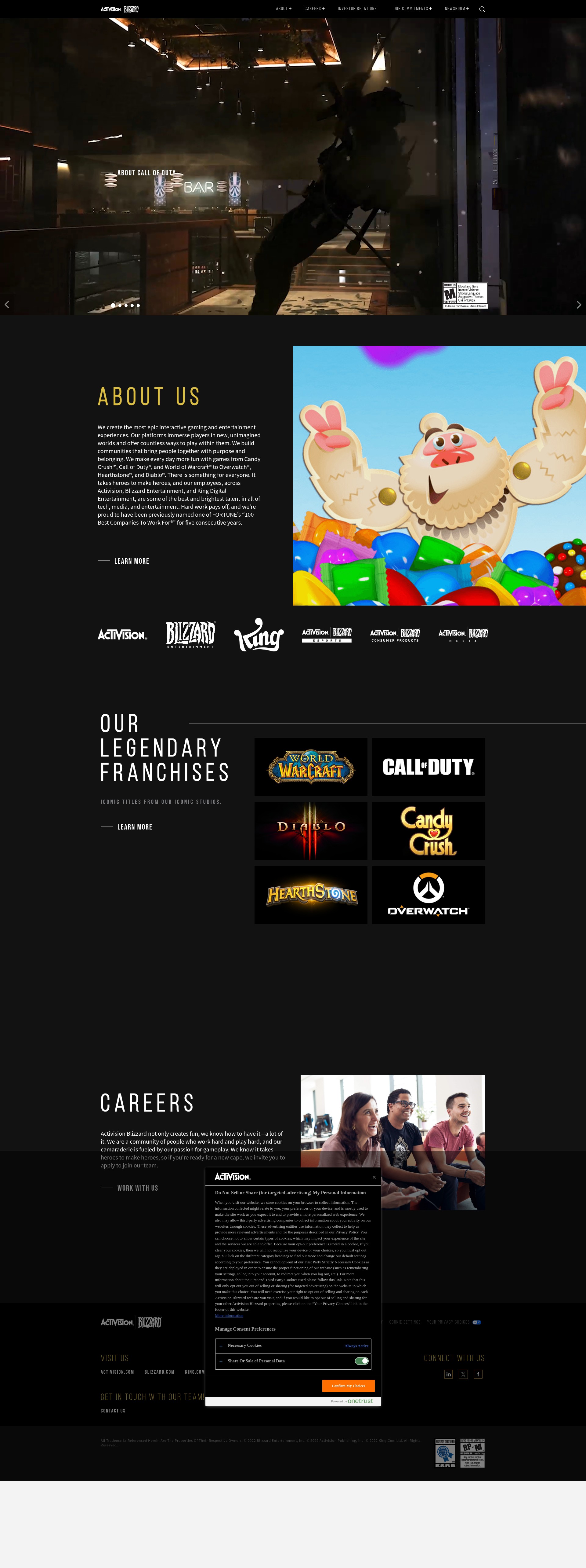 Screenshot of activisionblizzard.com
