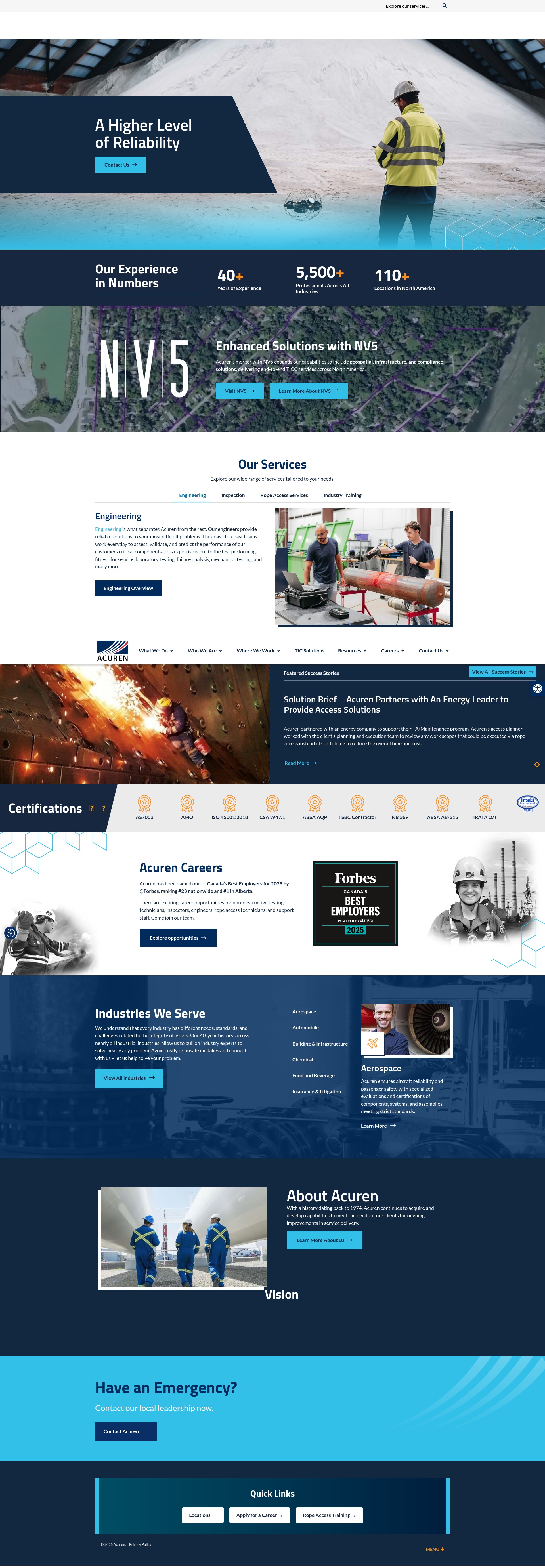 Screenshot of acuren.com