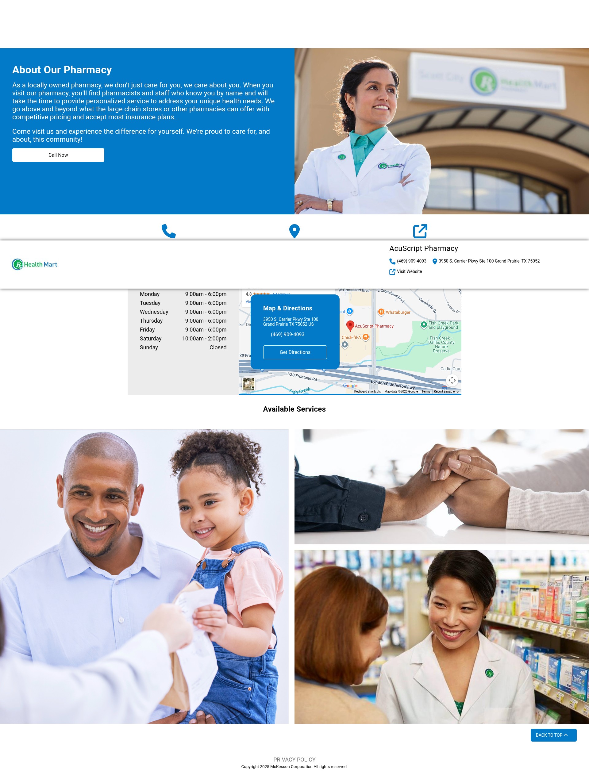 Screenshot of acuscript.healthmartpharmacies.com