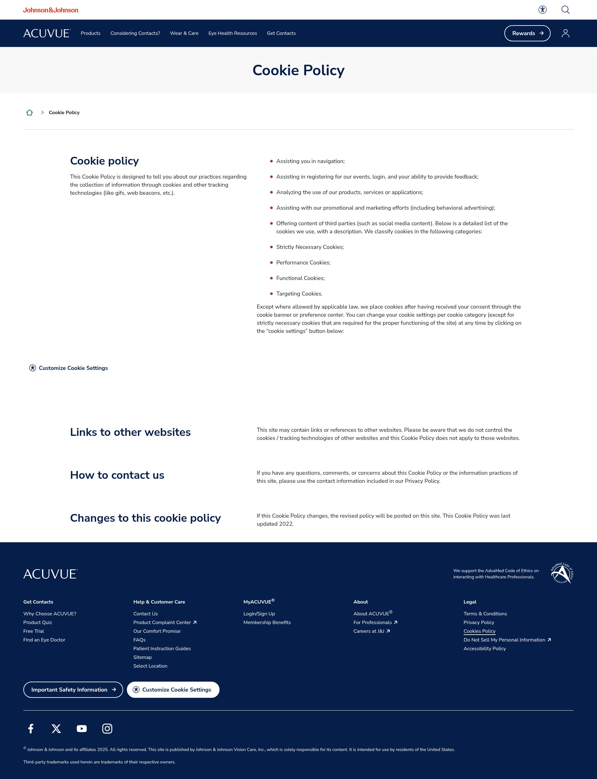 Screenshot of acuvue.com