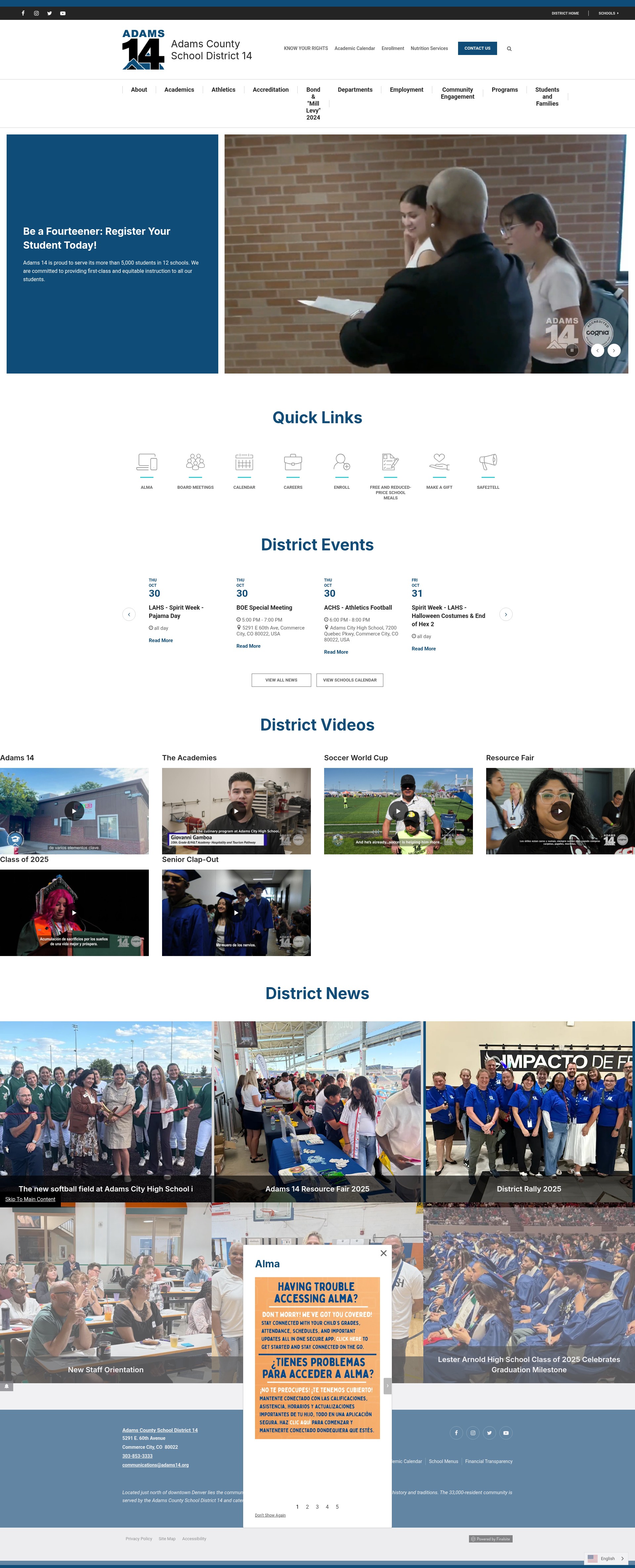 Screenshot of adams14.org