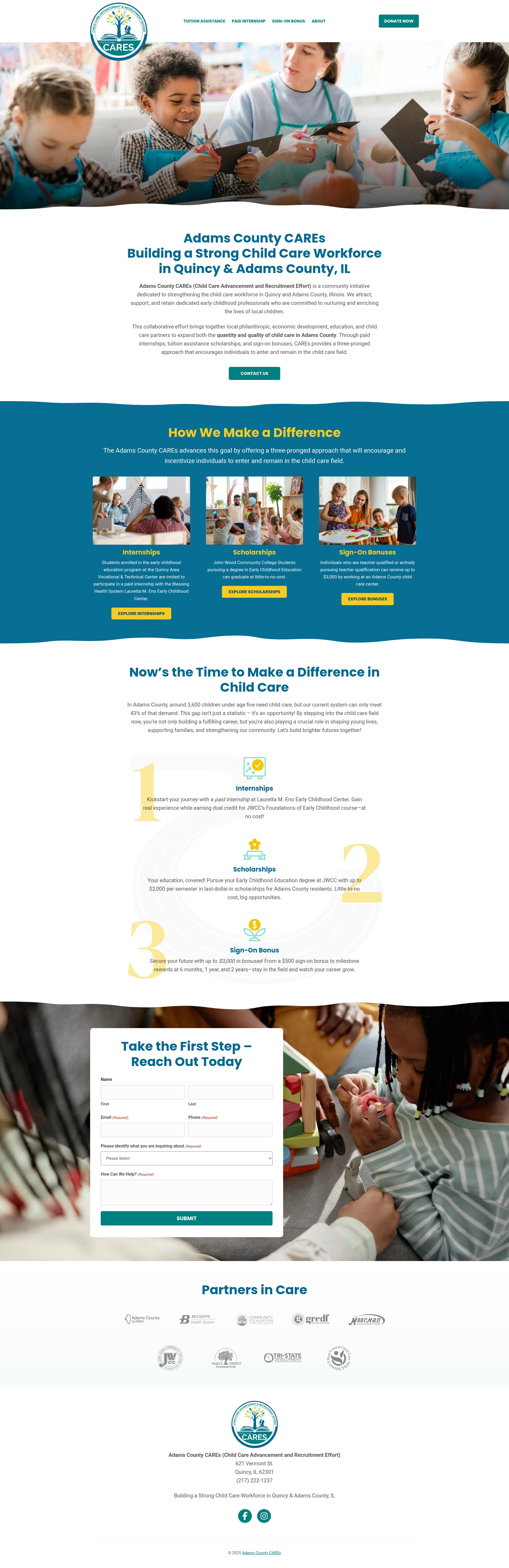 Screenshot of adamscountycares.org