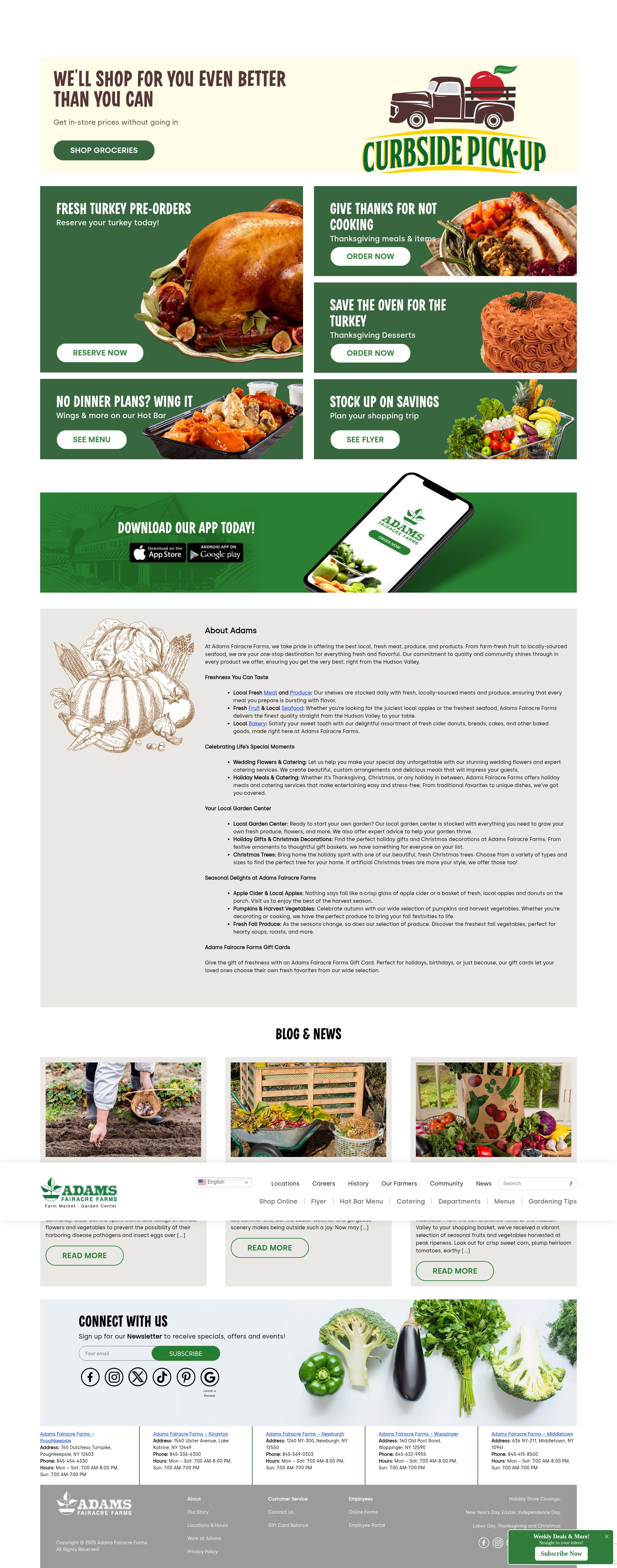 Screenshot of adamsfarms.com