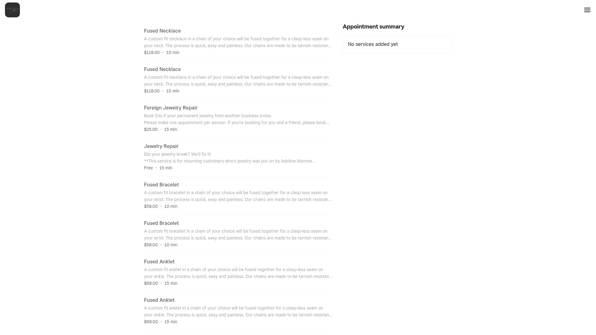 Screenshot of adelinemonroeltd.com