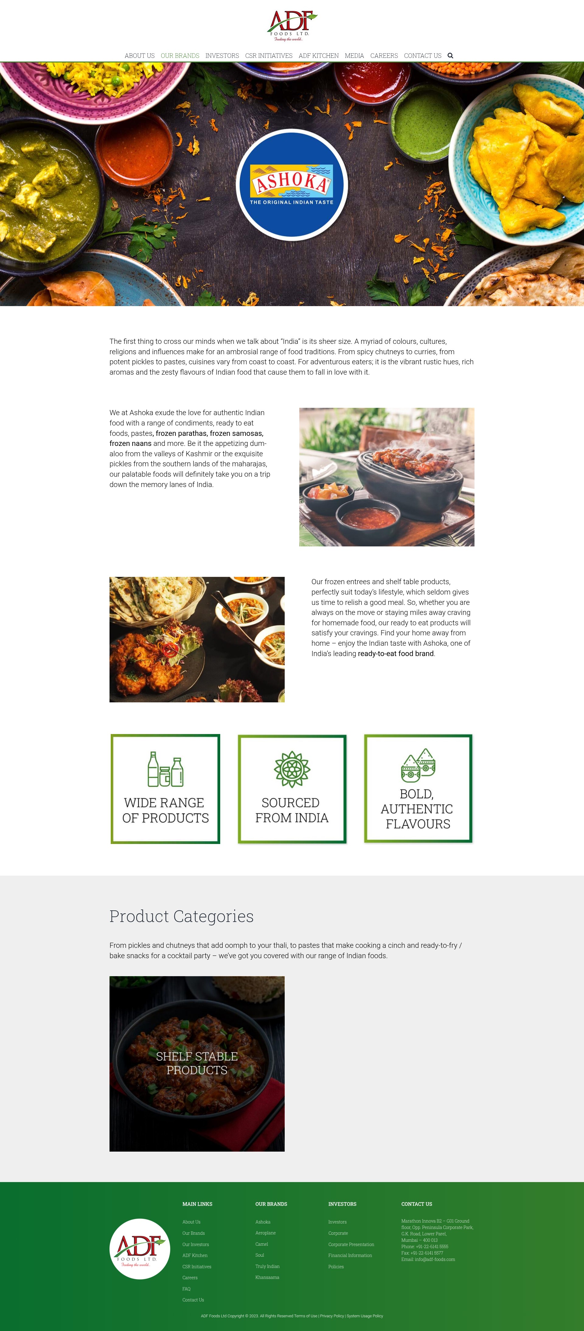 Screenshot of adf-foods.com
