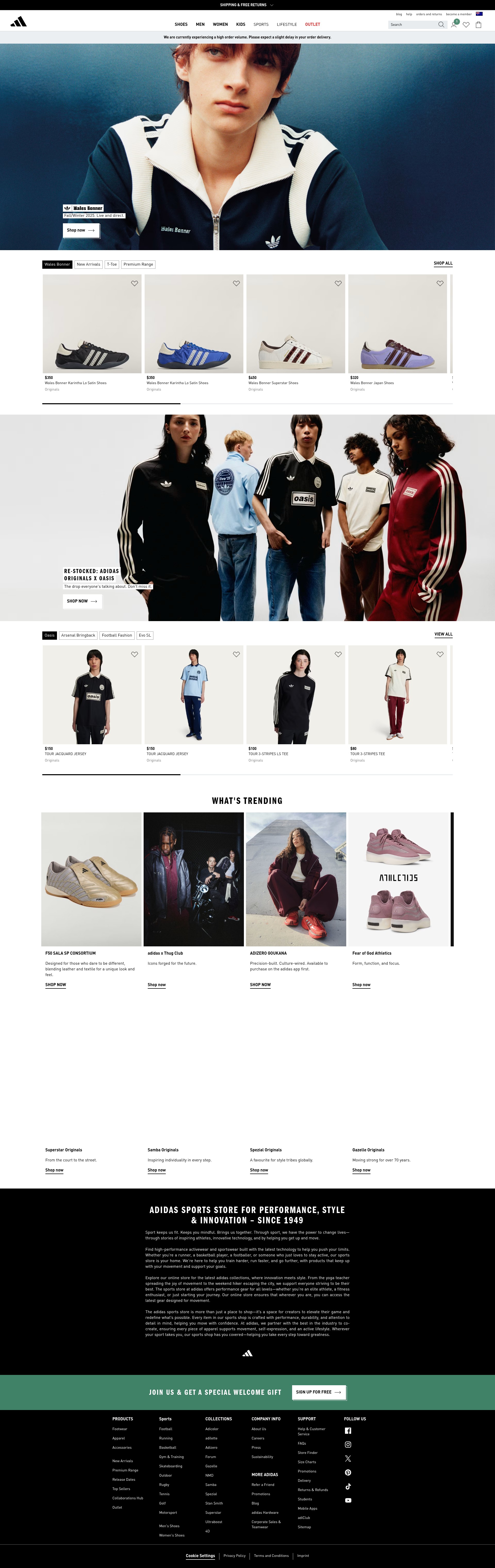 Screenshot of adidas.com.au