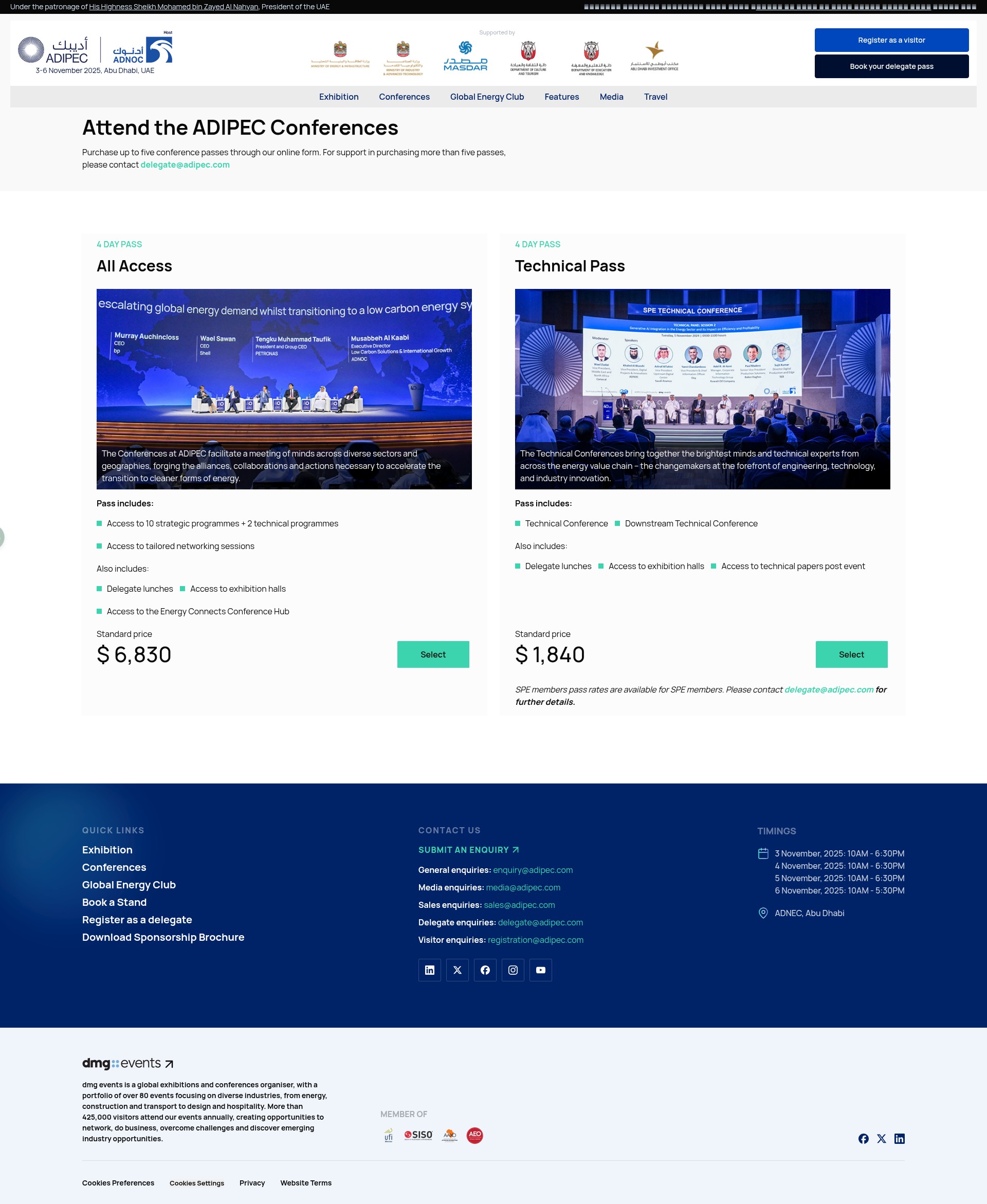 Screenshot of adipec.com