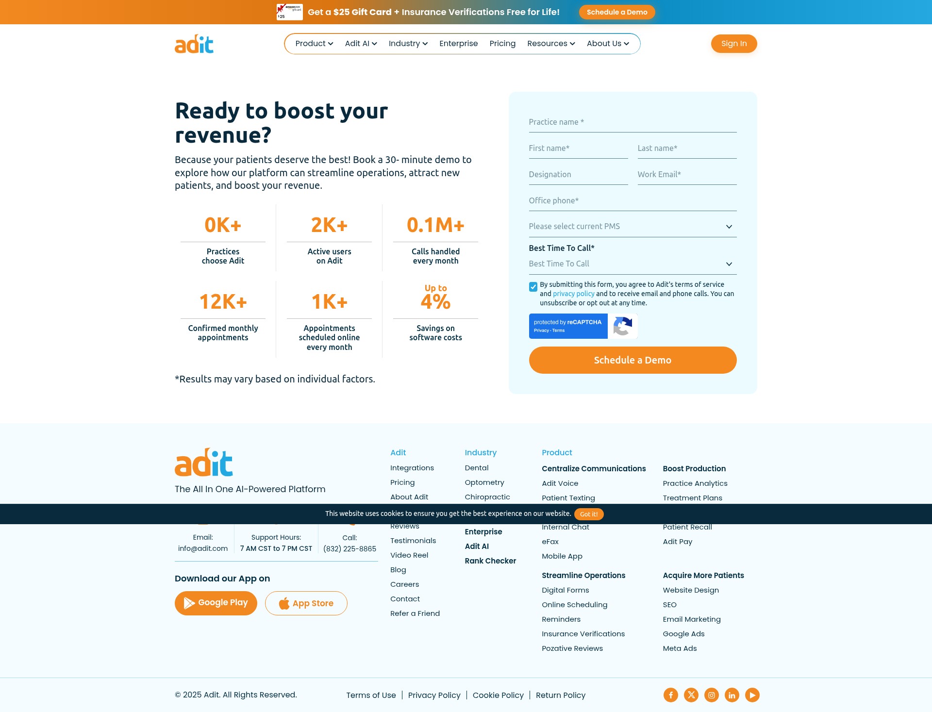 Screenshot of adit.com