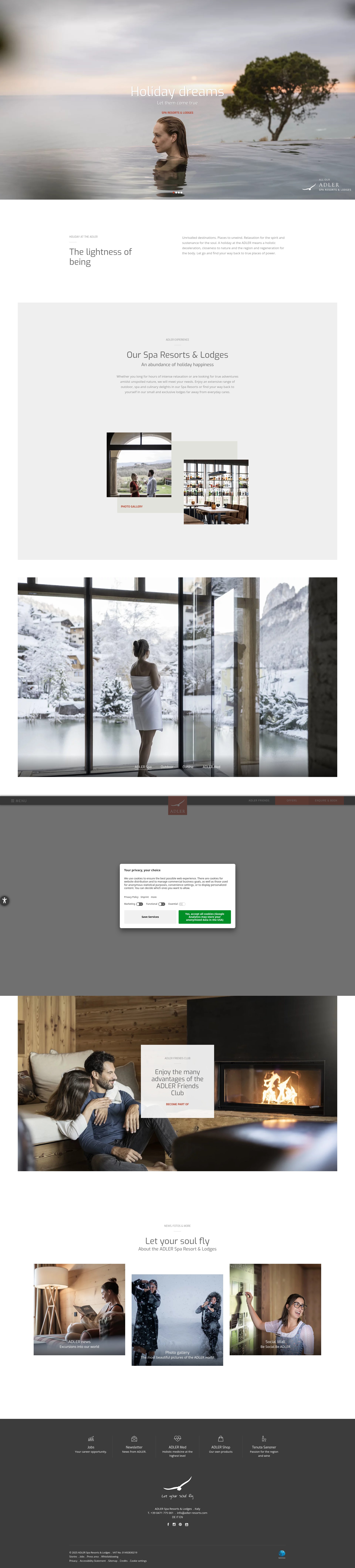 Screenshot of adler-resorts.com