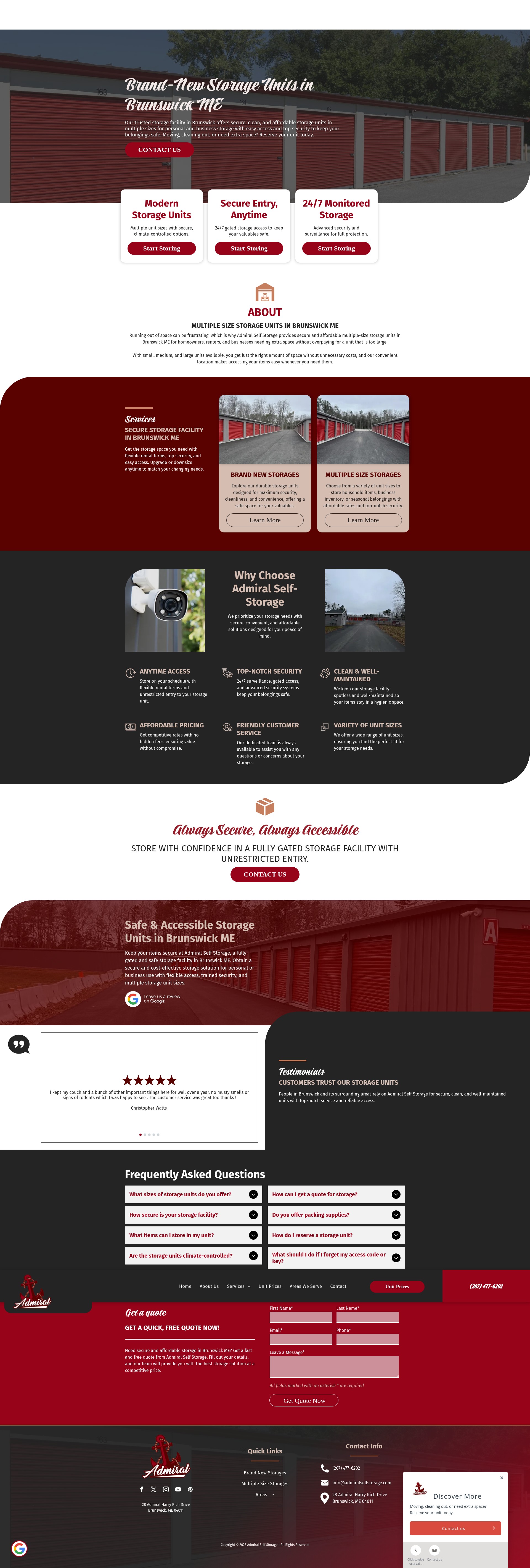 Screenshot of admiralselfstorage.com