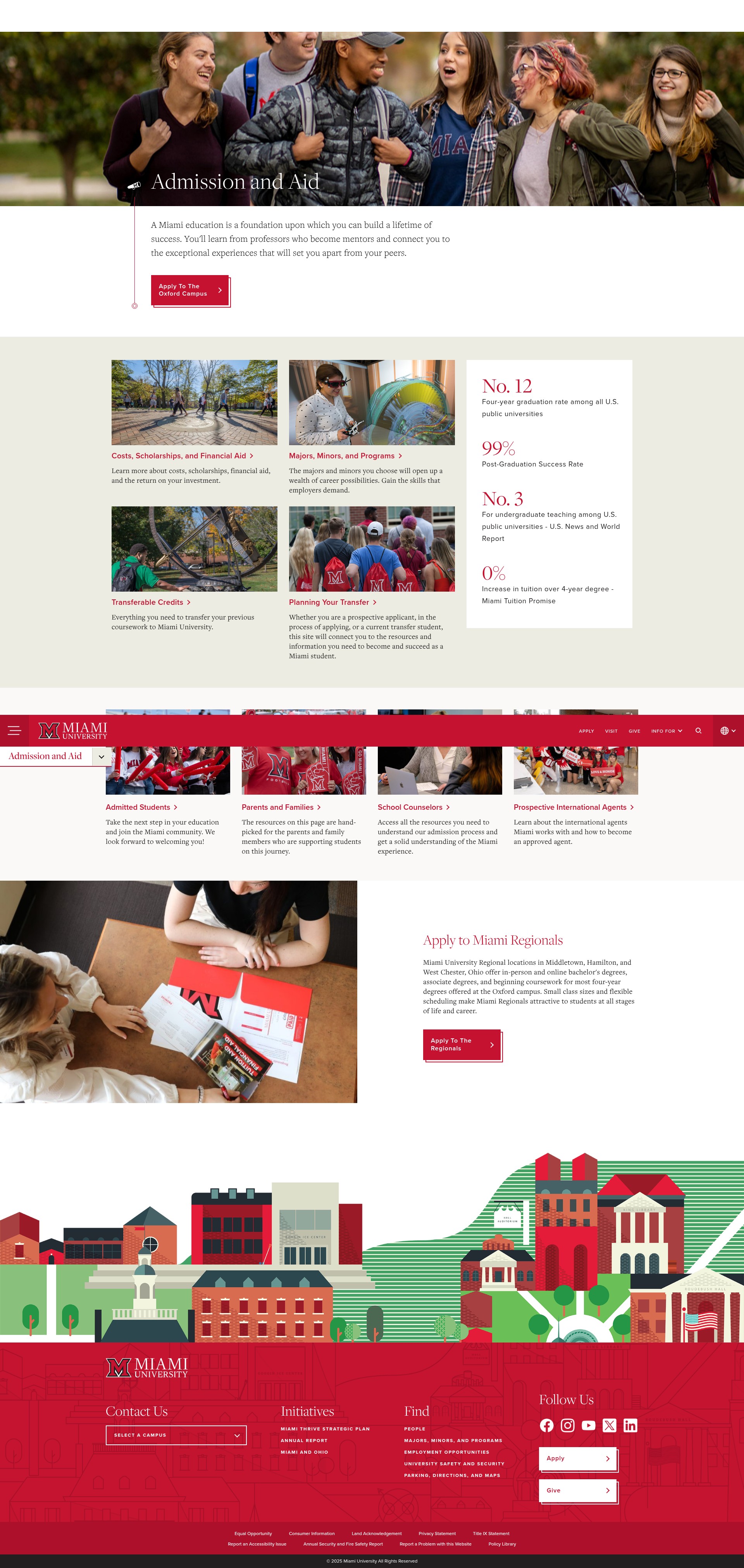 Screenshot of admission.miamioh.edu