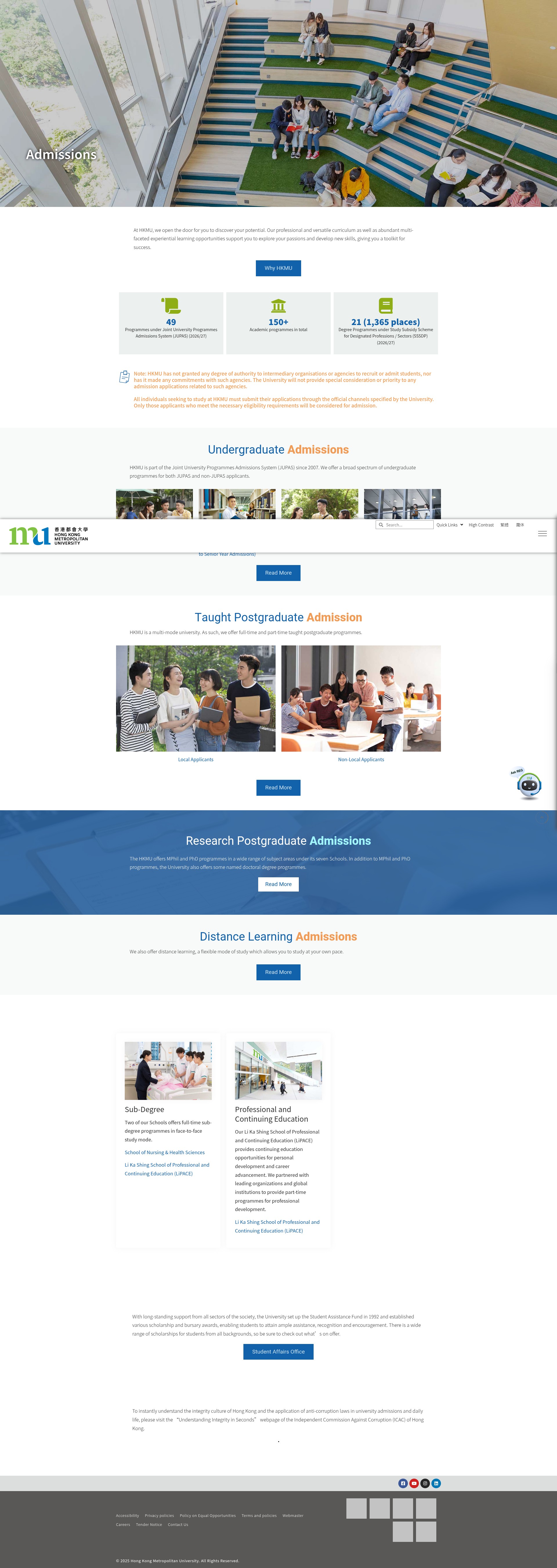Screenshot of admissions.hkmu.edu.hk