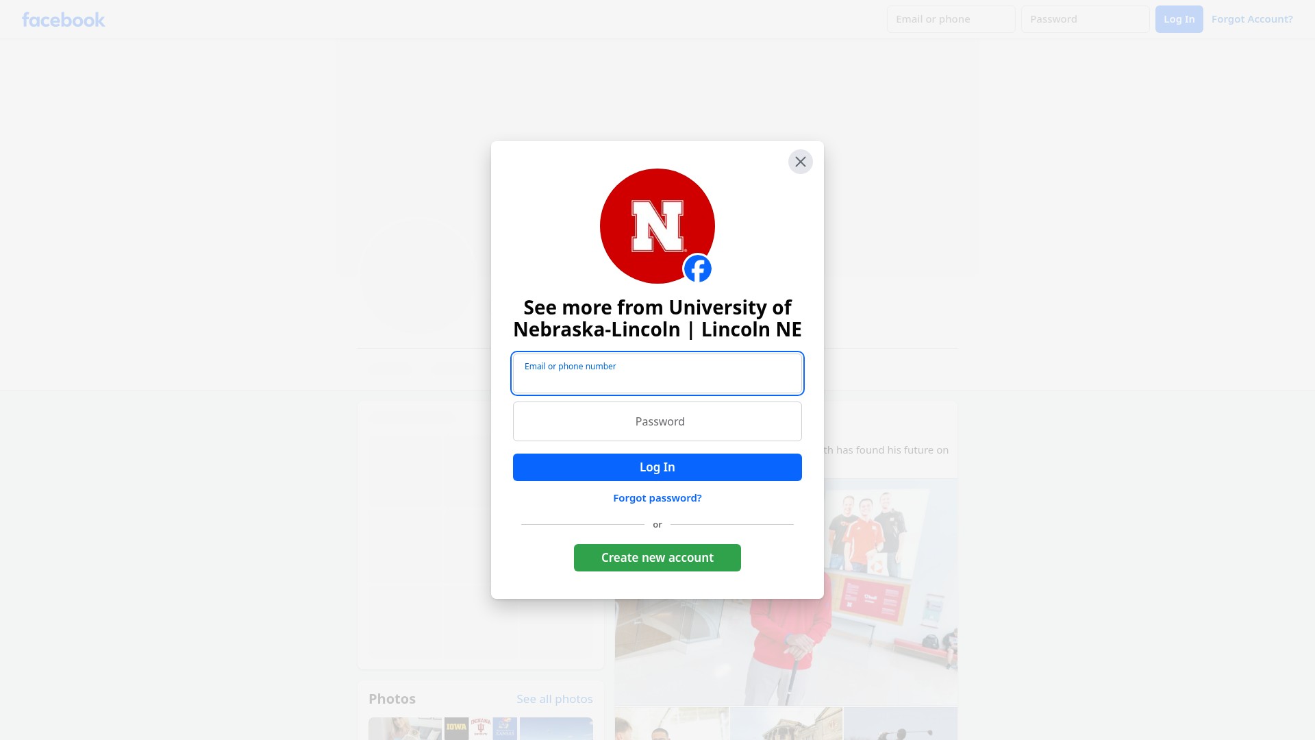 Screenshot of admissions.unl.edu