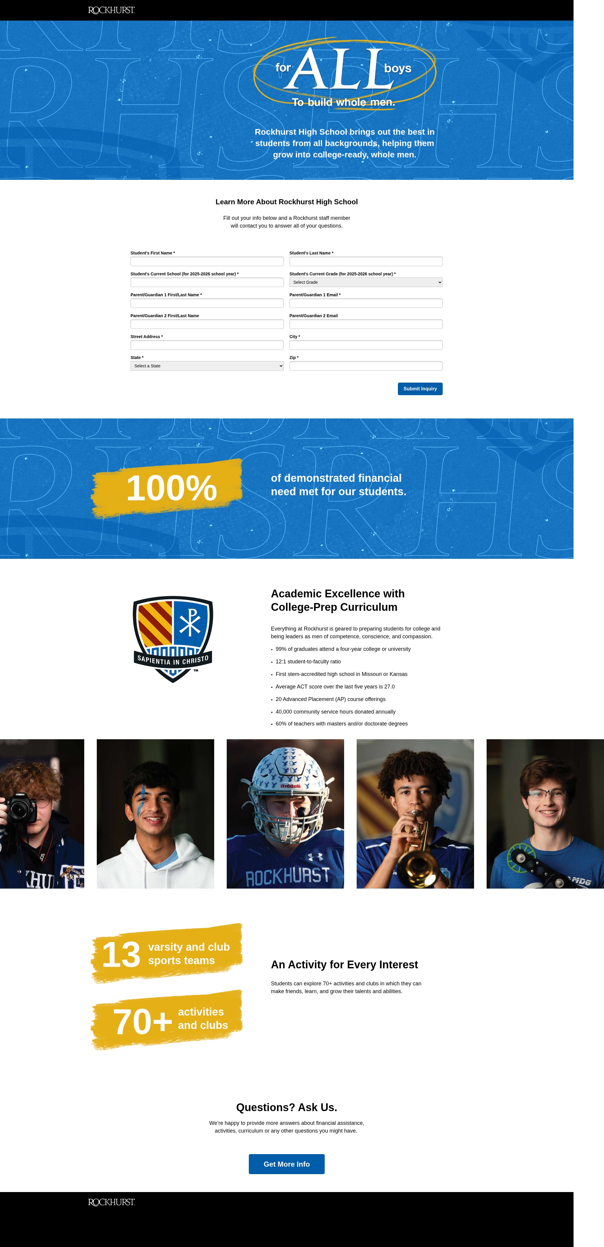 Screenshot of admissions24.rockhursths.edu
