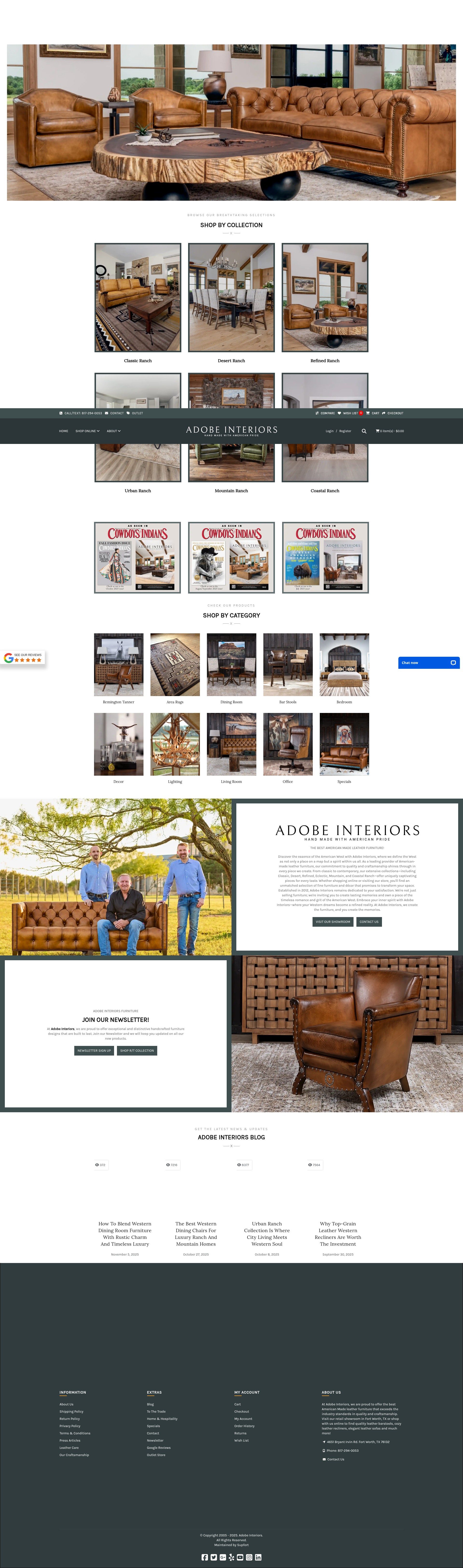 Screenshot of adobeinteriors.com
