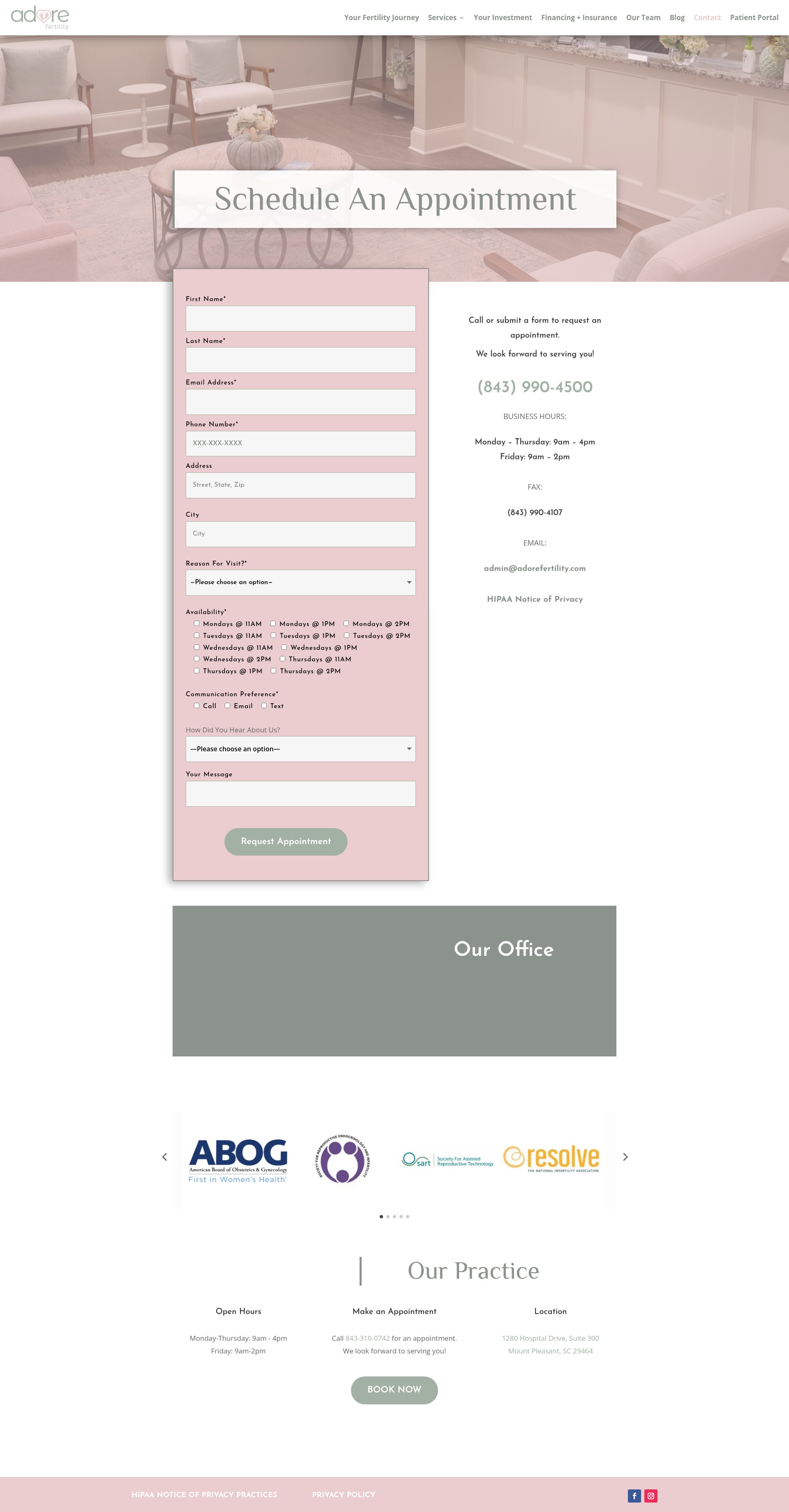Screenshot of adorefertility.com