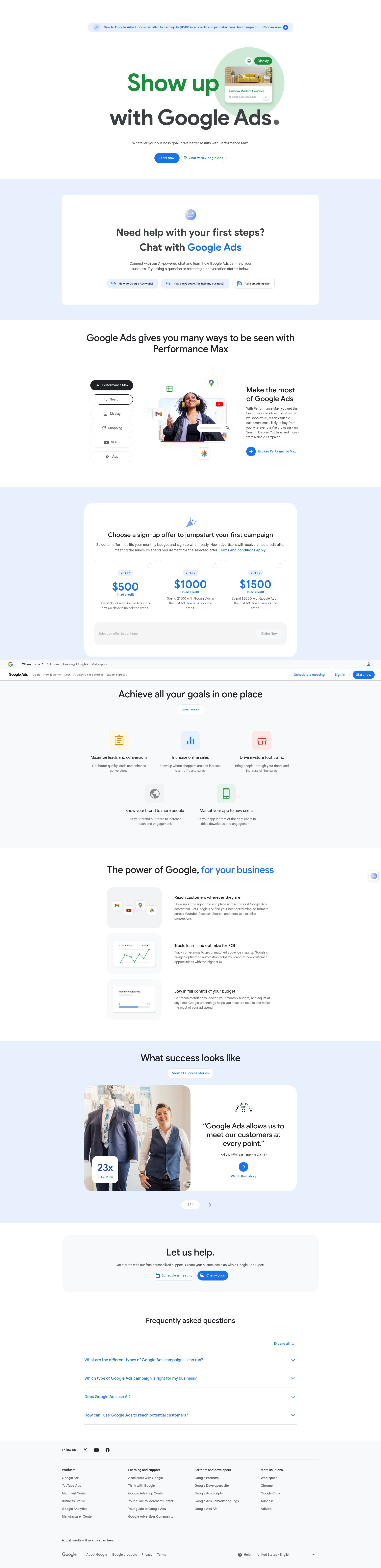 Screenshot of ads.google.com
