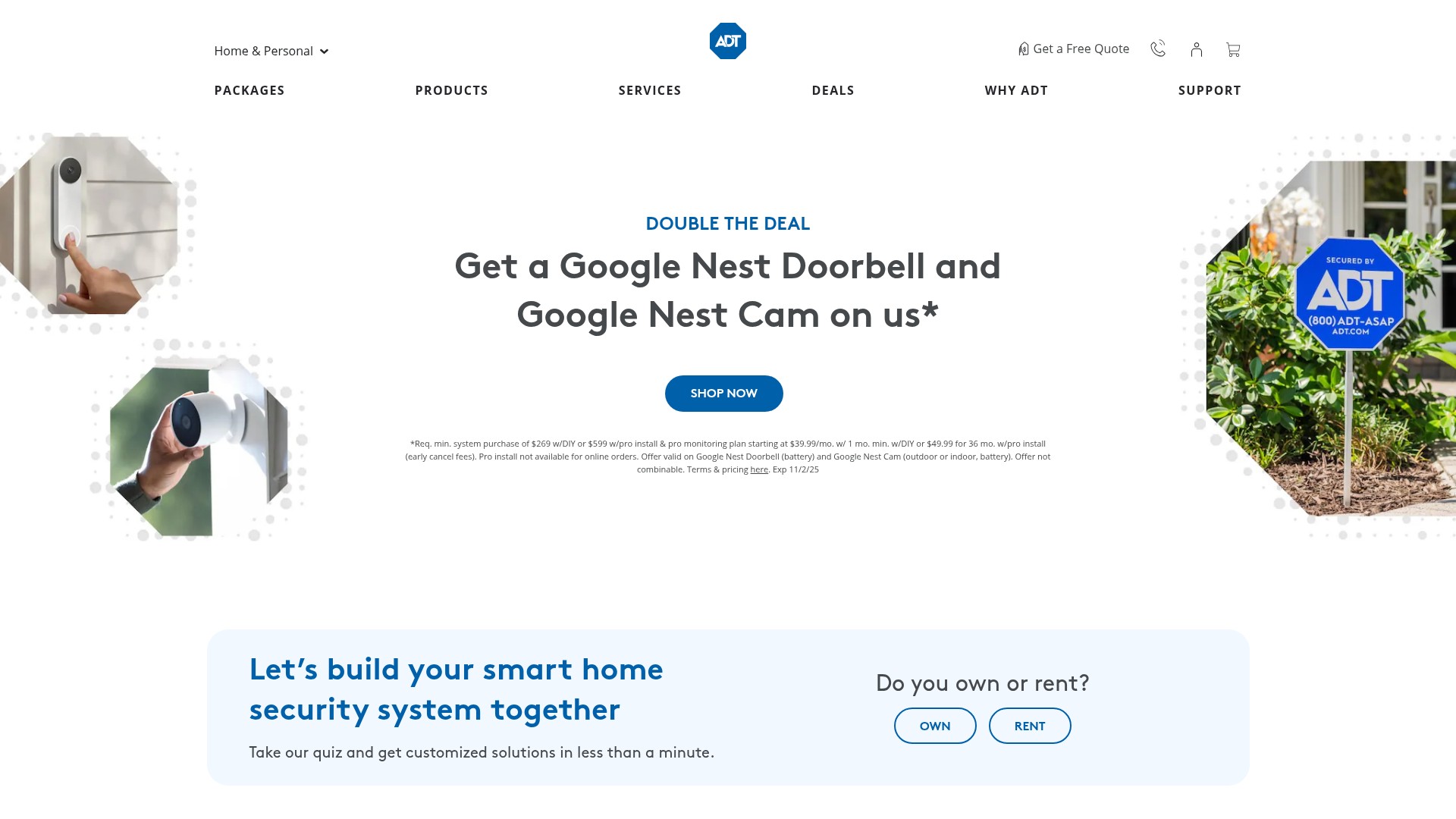Screenshot of adt.com