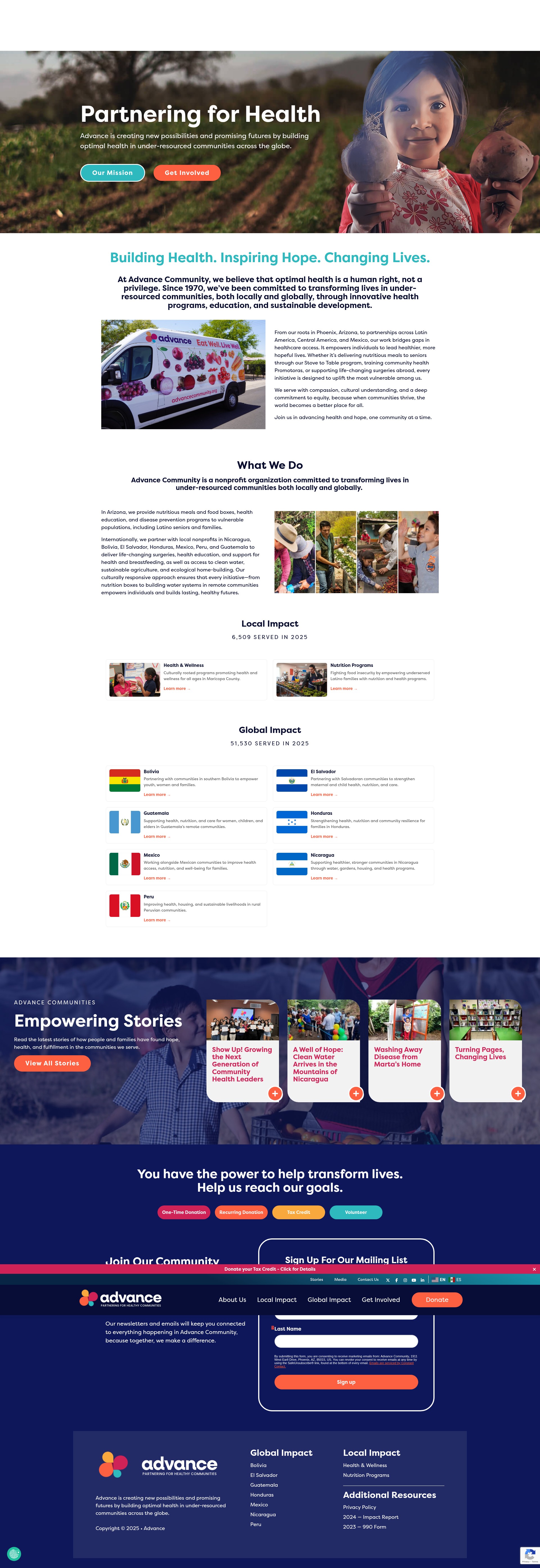 Screenshot of advancecommunity.org