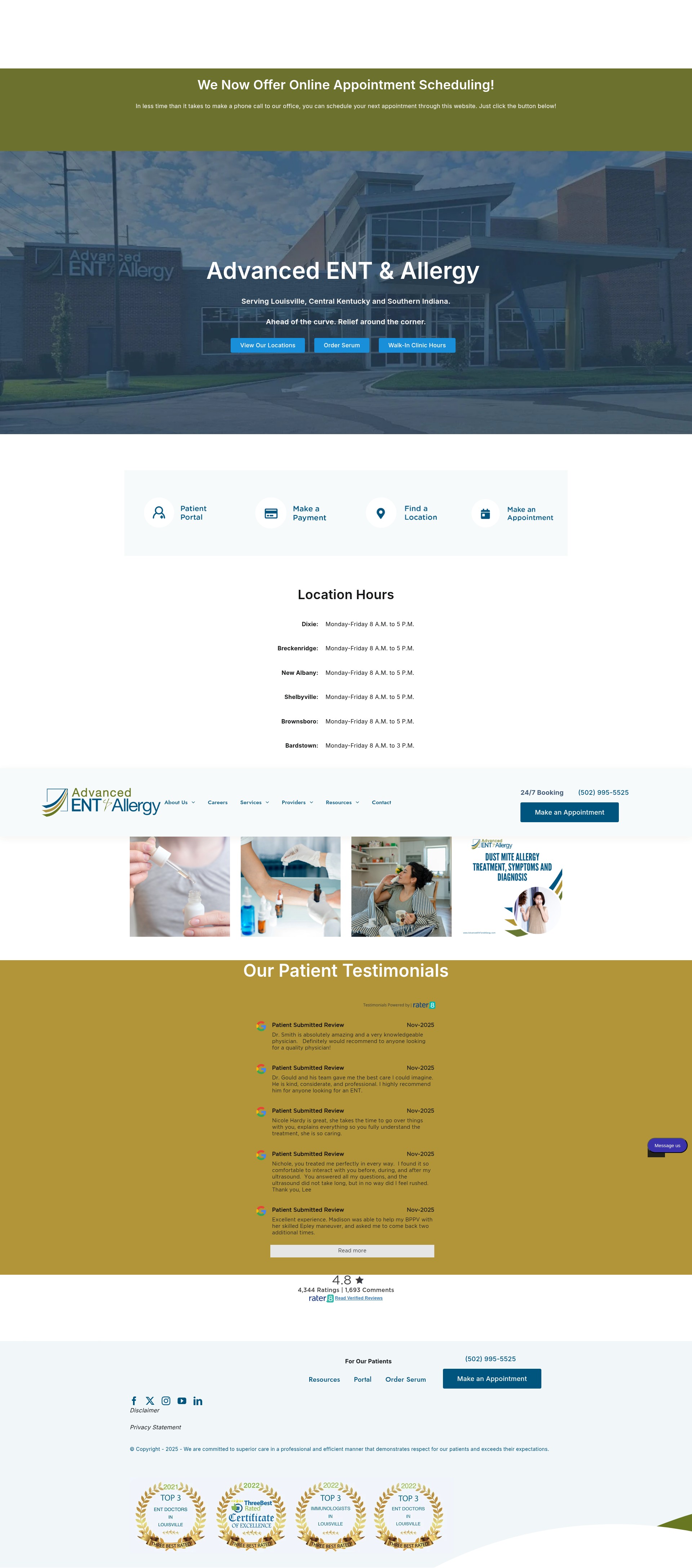 Screenshot of advancedentandallergy.com