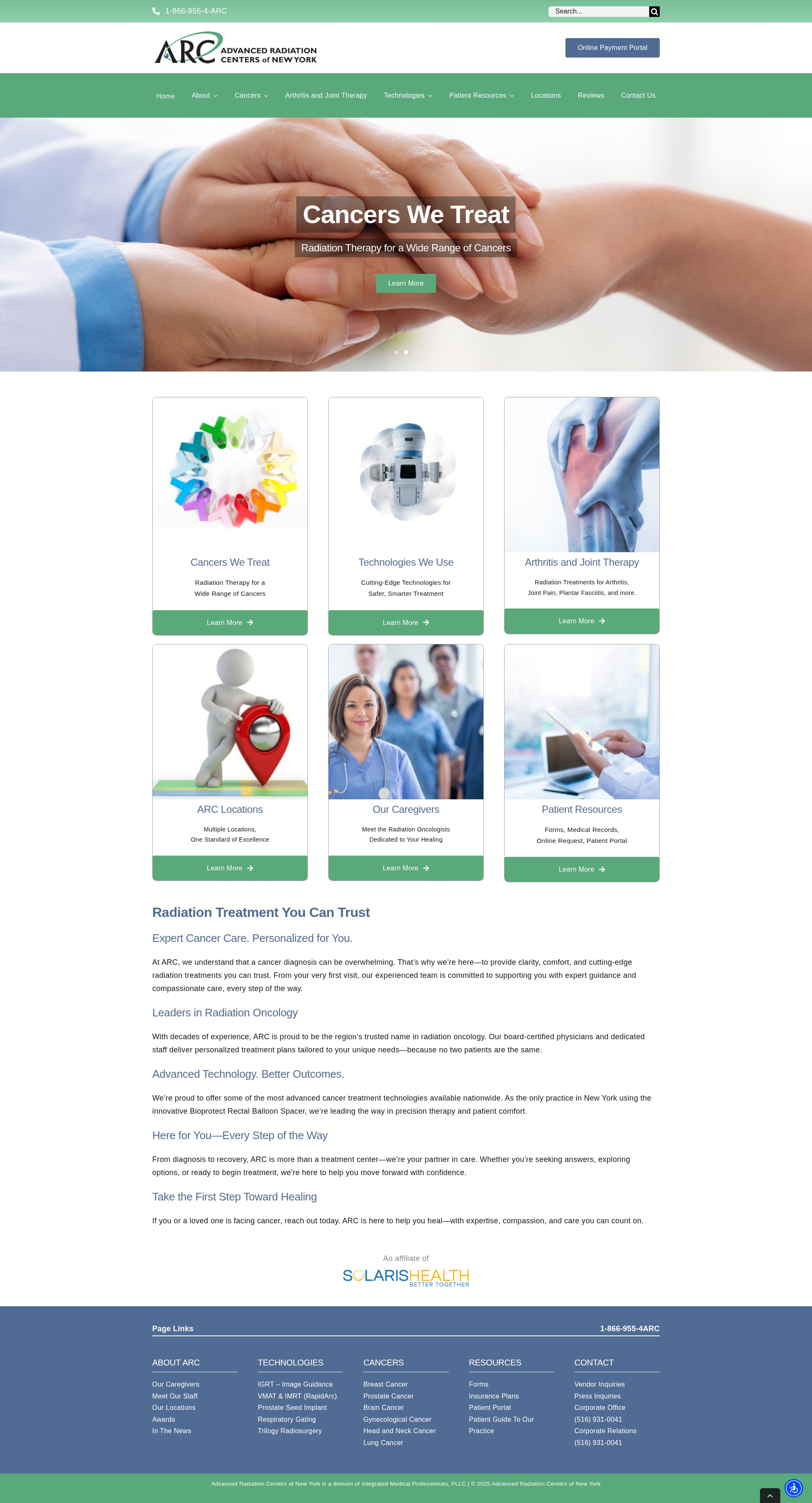 Screenshot of advancedradiationcenters.com